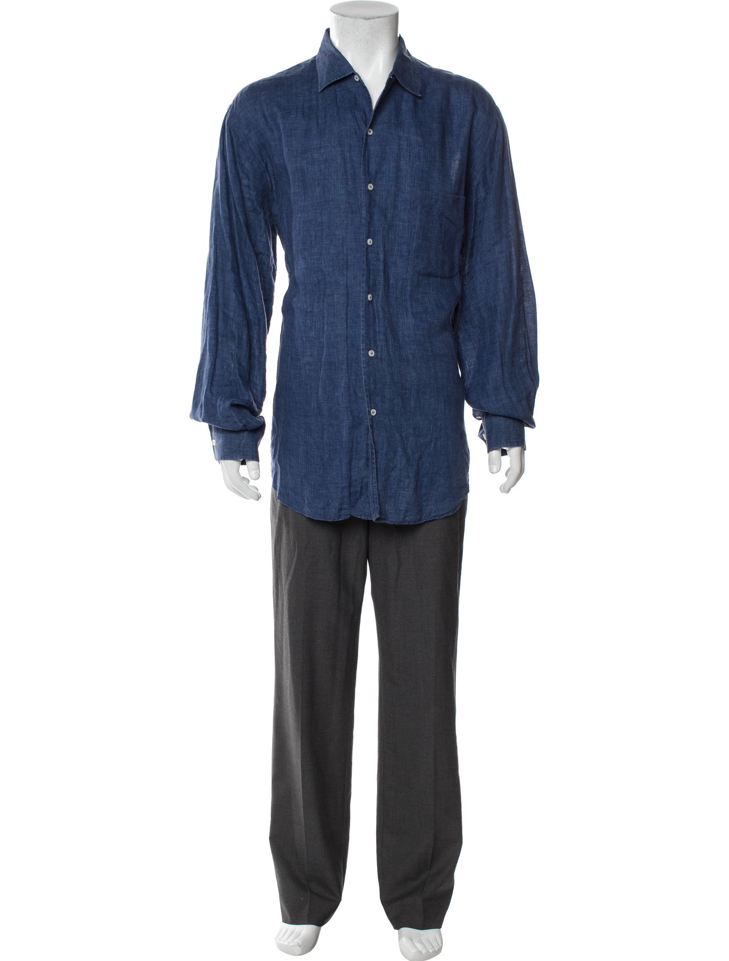 Loro Piana Linen Long Sleeve Dress Shirt