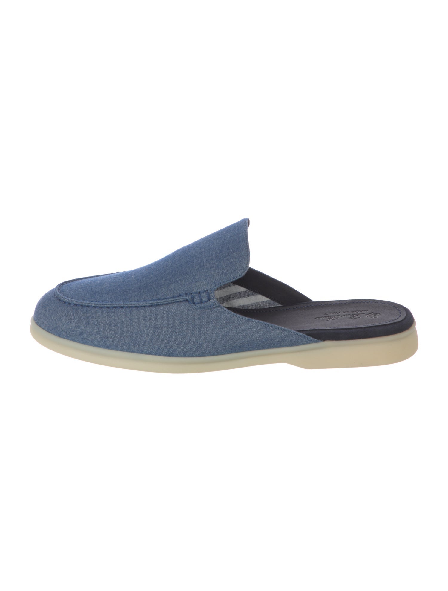 Loro Piana Babouche Slippers Denim Slippers