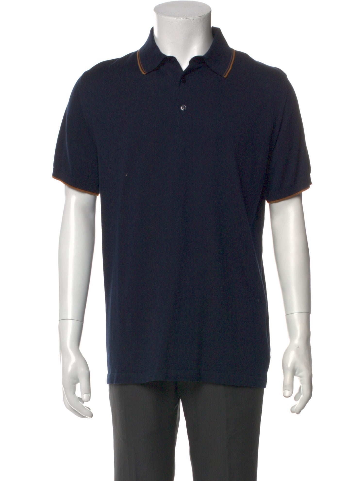 Loro Piana Vicuña-Blend Collar Polo Shirt