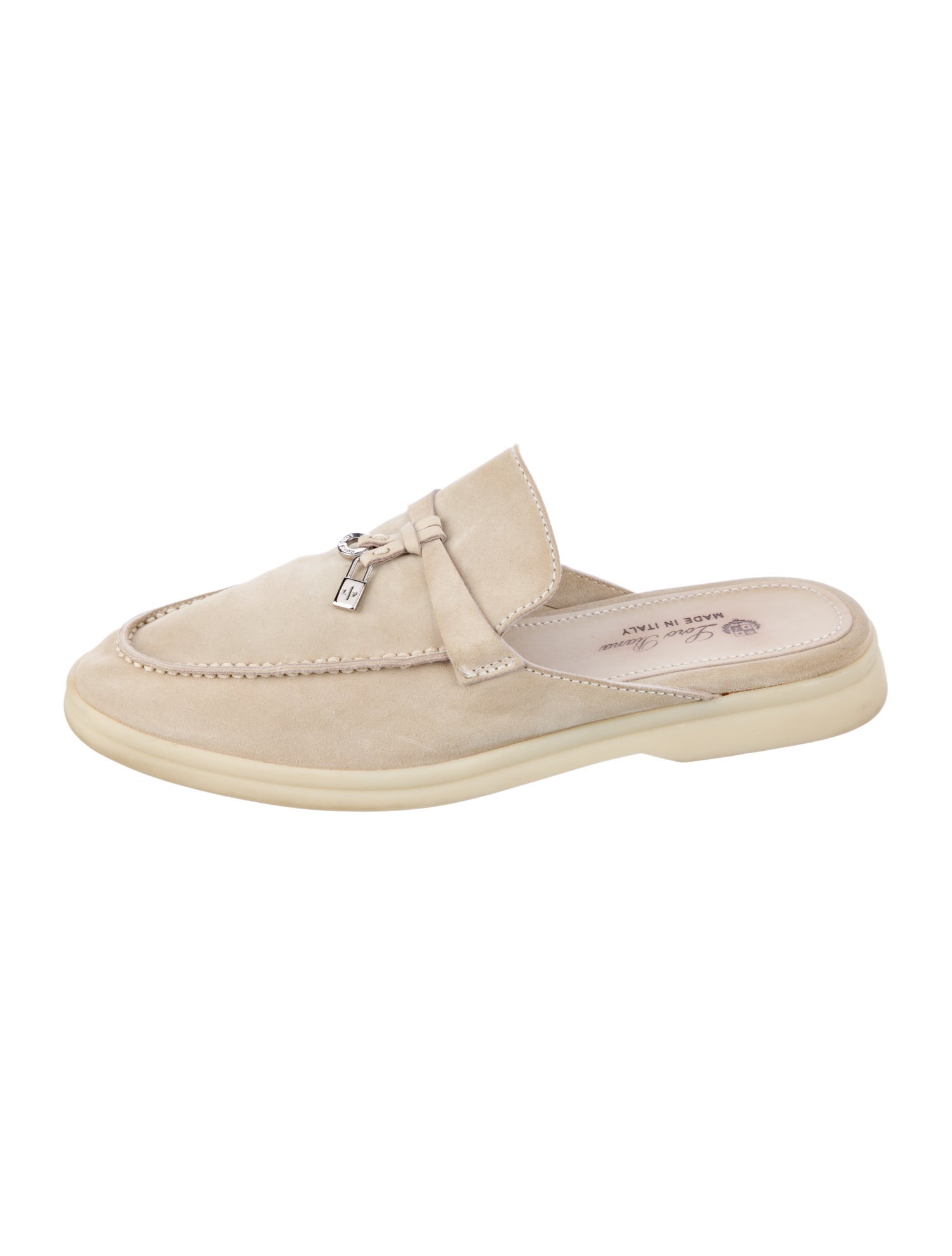 Loro Piana Summer Walk Charms Suede Mules