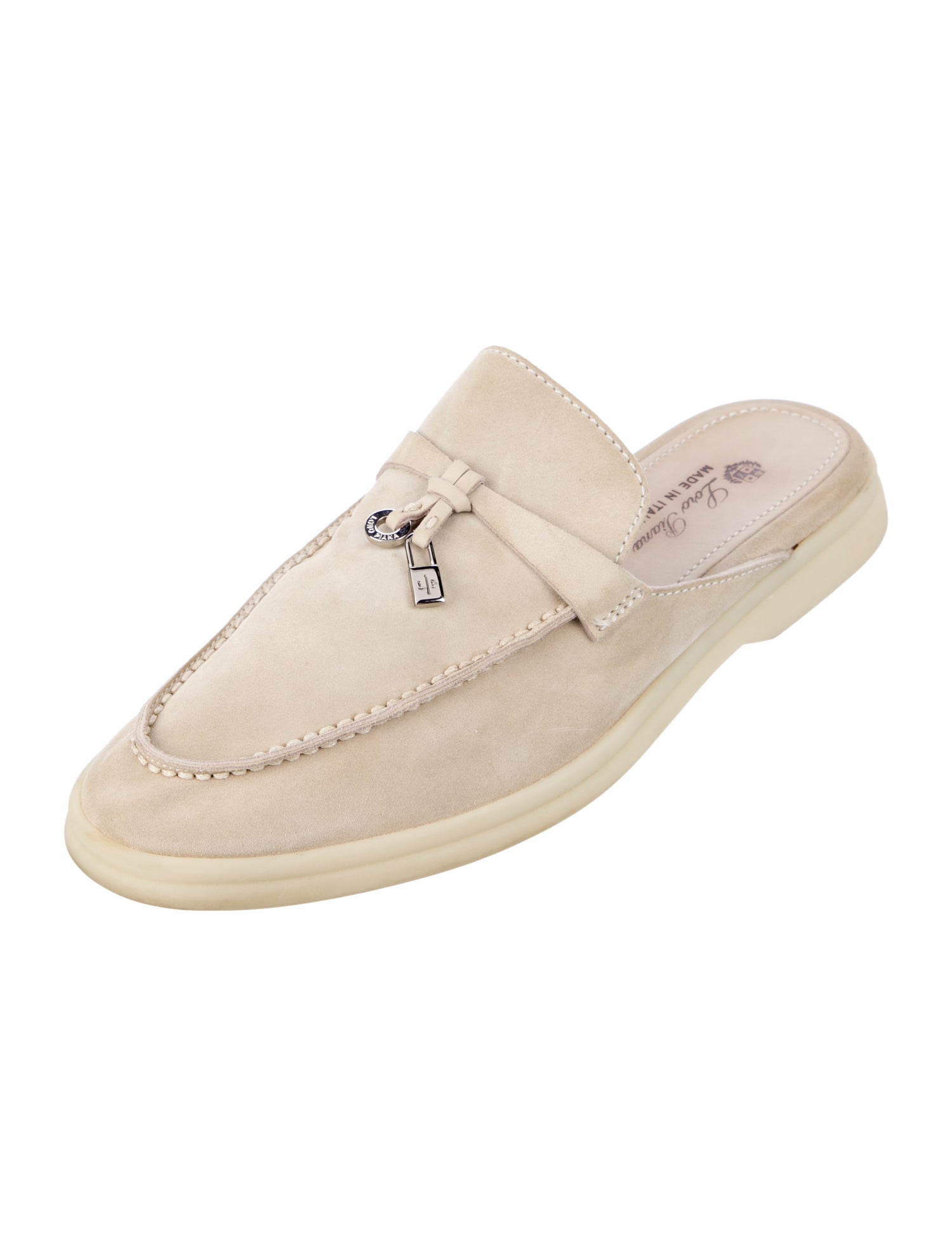 Loro Piana Summer Walk Charms Suede Mules