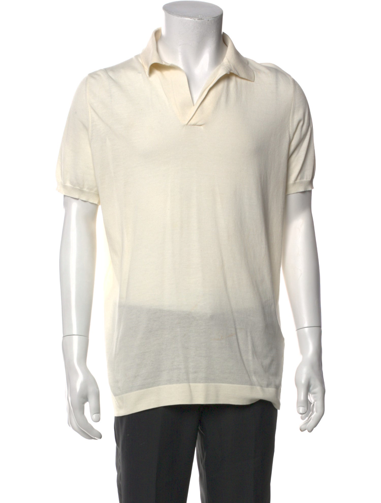 Loro Piana V-Neck Short Sleeve Polo Shirt