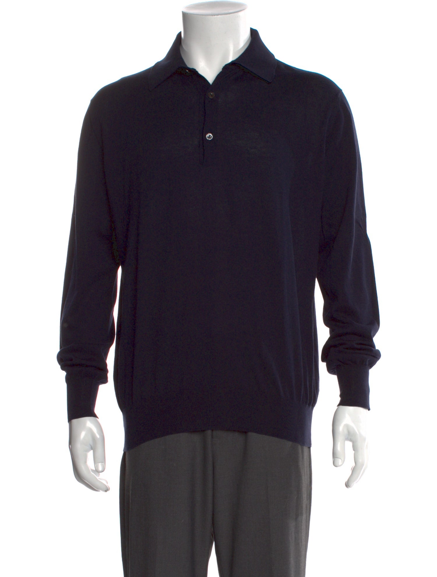 Loro Piana Crew Neck Long Sleeve Polo Sweater
