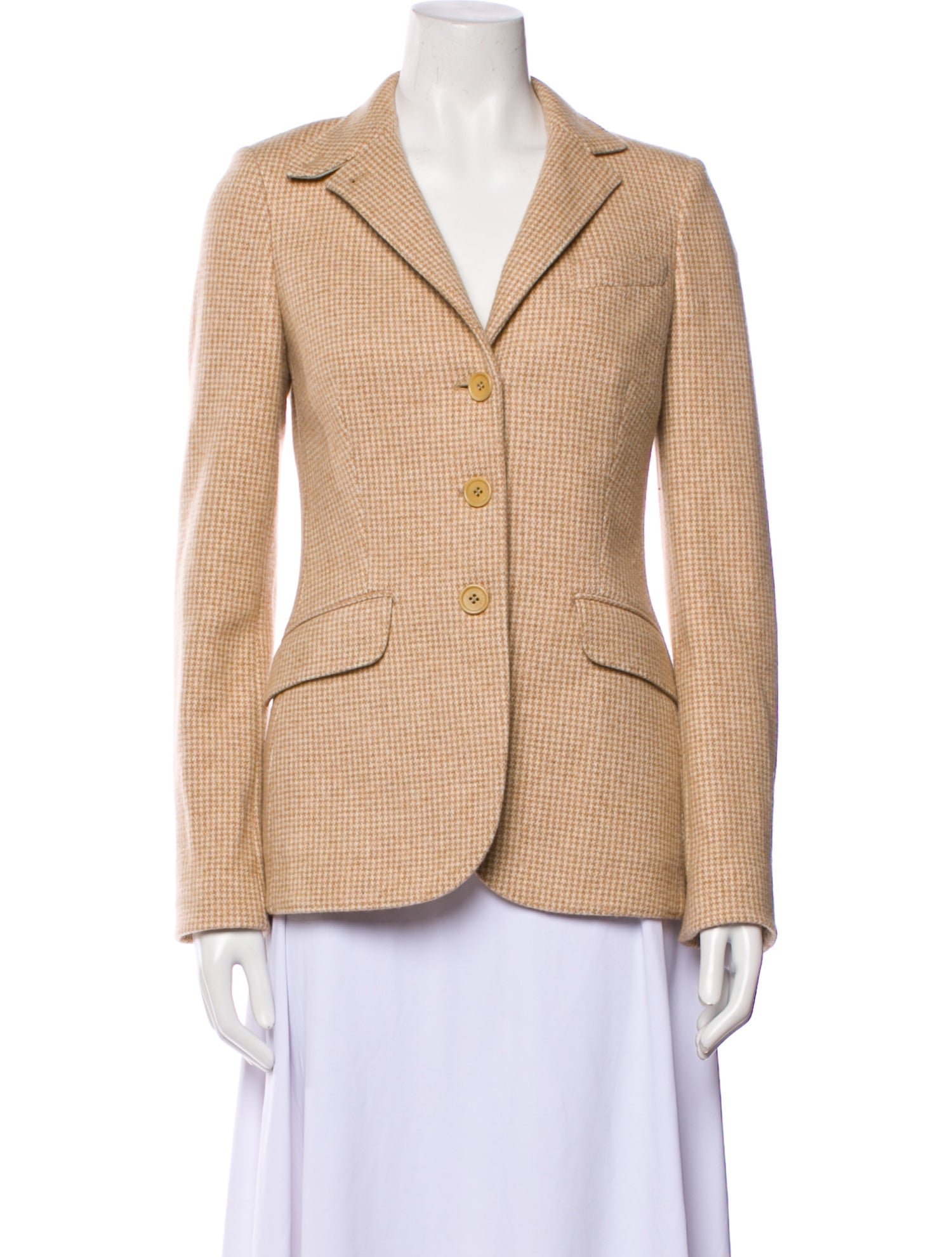 Loro Piana Cashmere Houndstooth Print Blazer