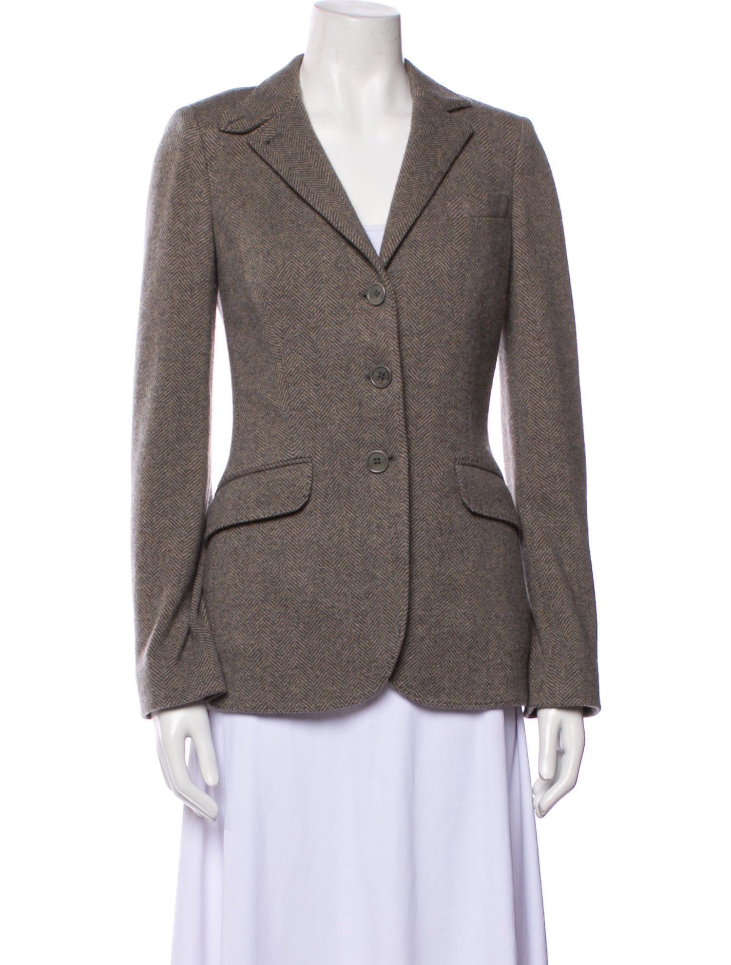 Loro Piana Cashmere Plaid Print Blazer