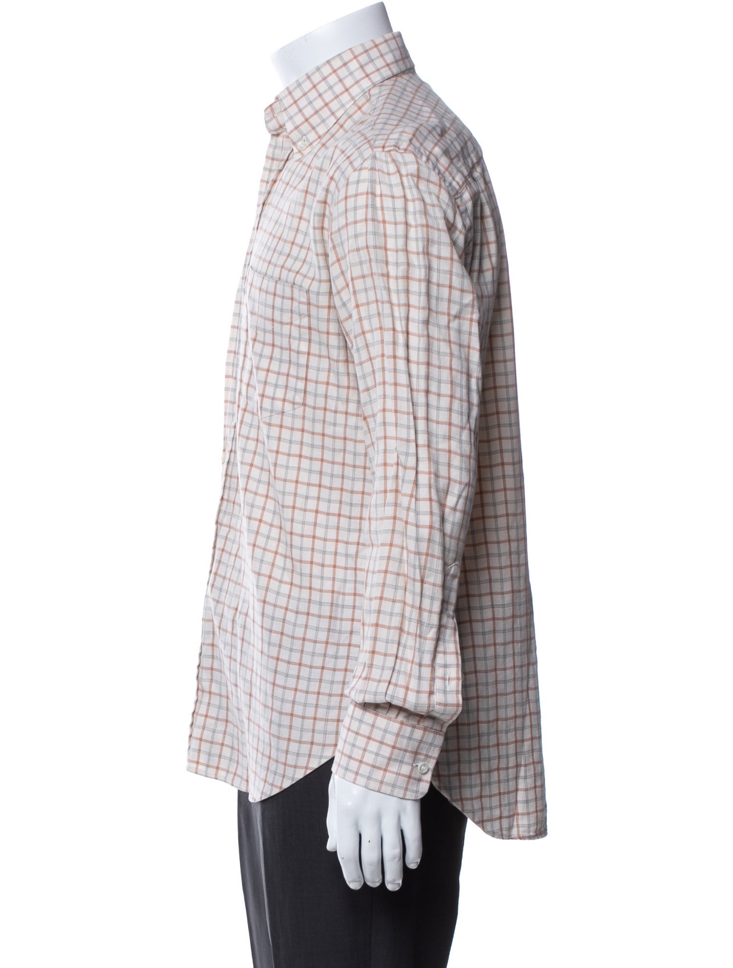 Loro Piana Plaid Print Long Sleeve Shirt