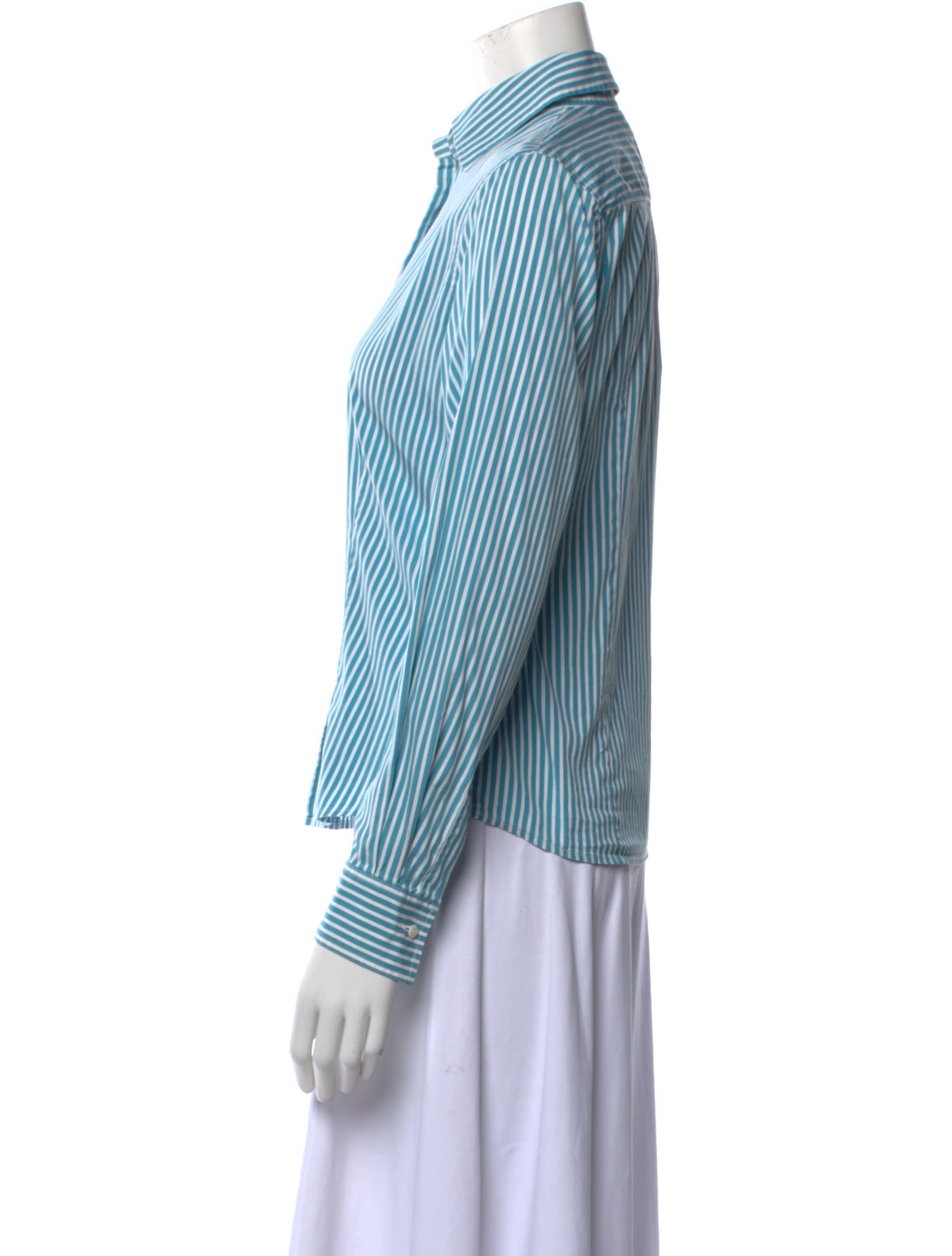 Loro Piana Striped Long Sleeve Button-Up Top