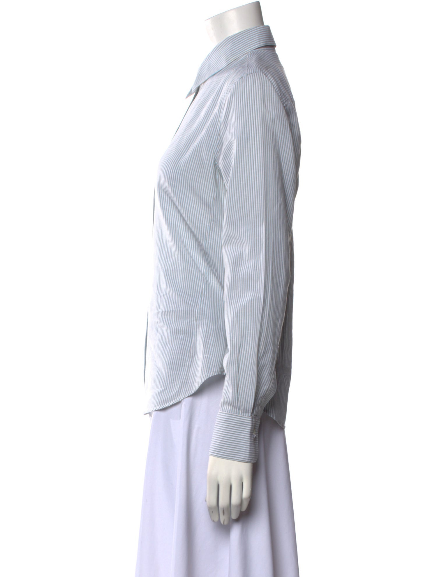 Loro Piana Striped Long Sleeve Button-Up Top