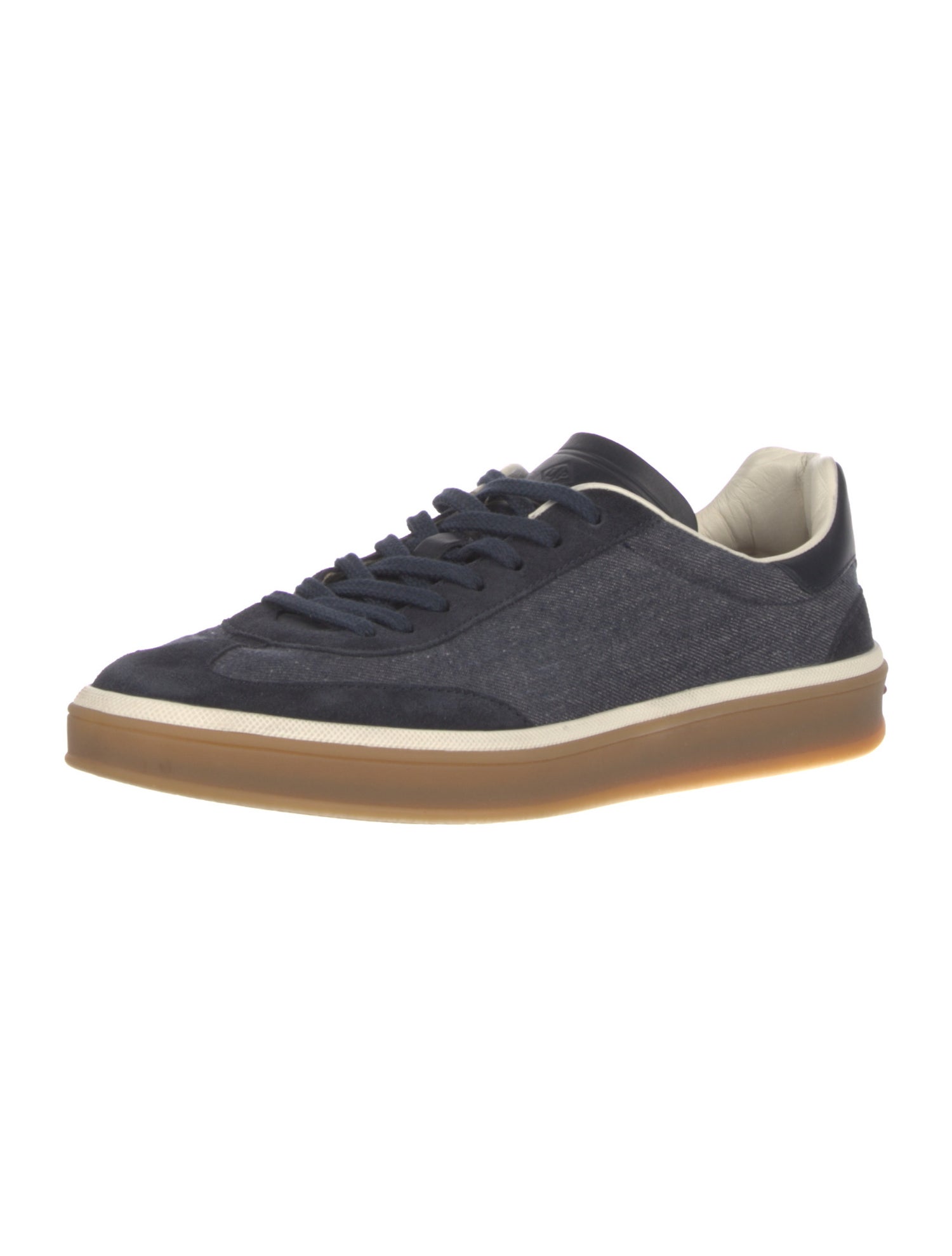 Loro Piana Denim Colorblock Pattern Sneakers