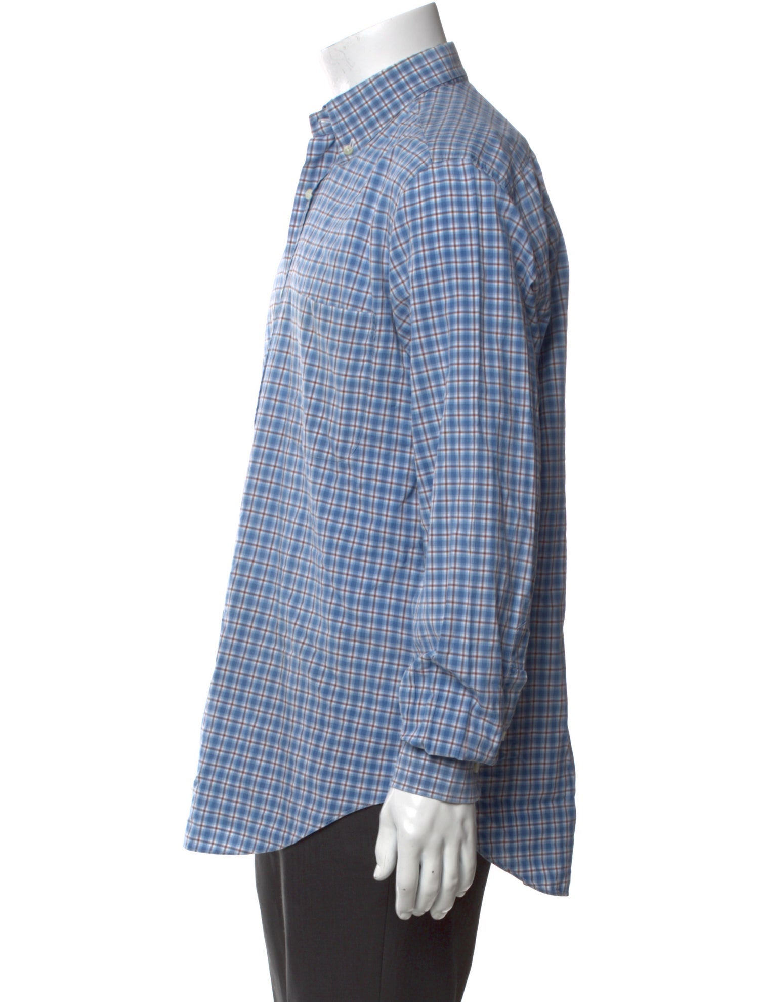 Loro Piana Plaid Print Long Sleeve Shirt