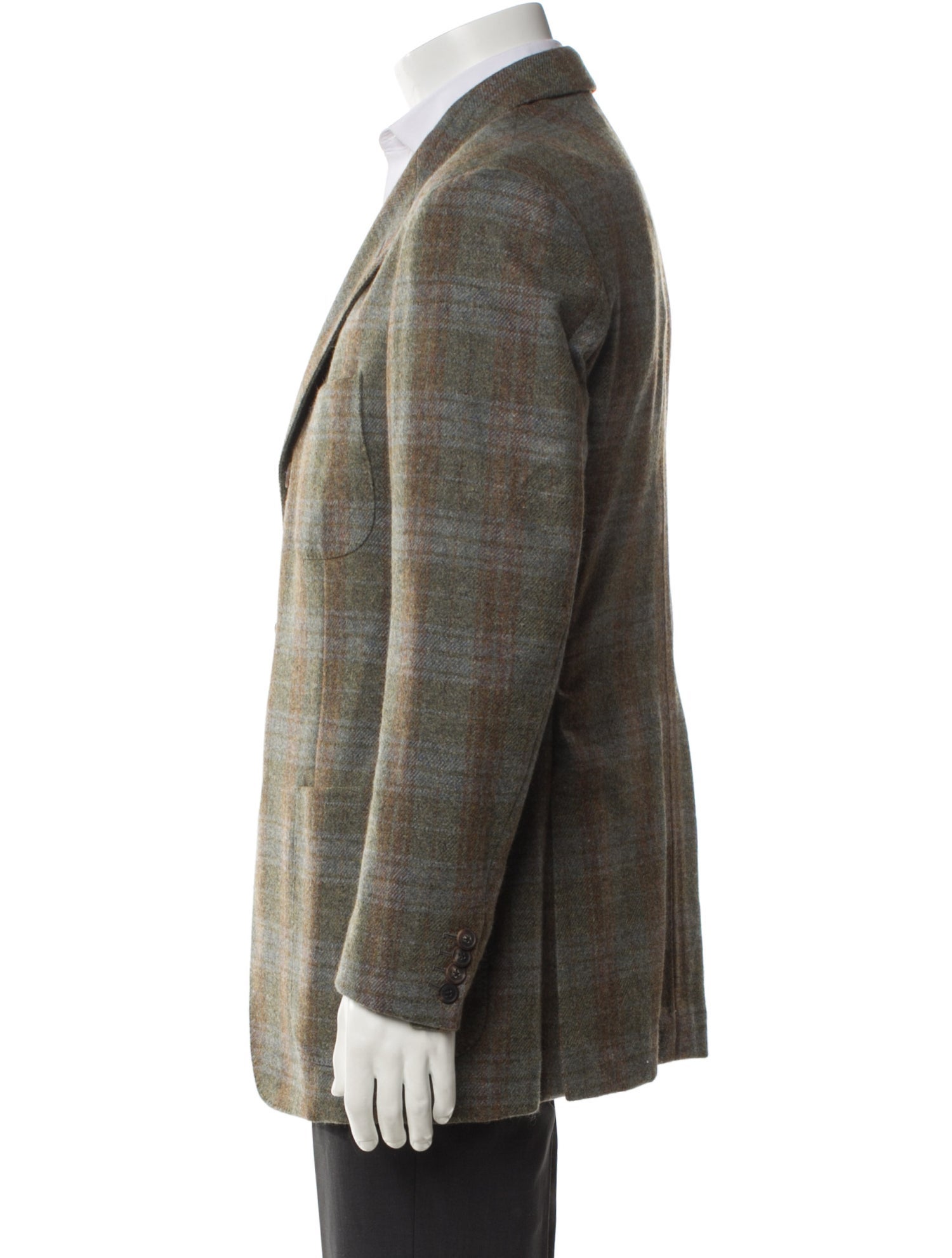 Loro Piana Cashmere Plaid Print Blazer