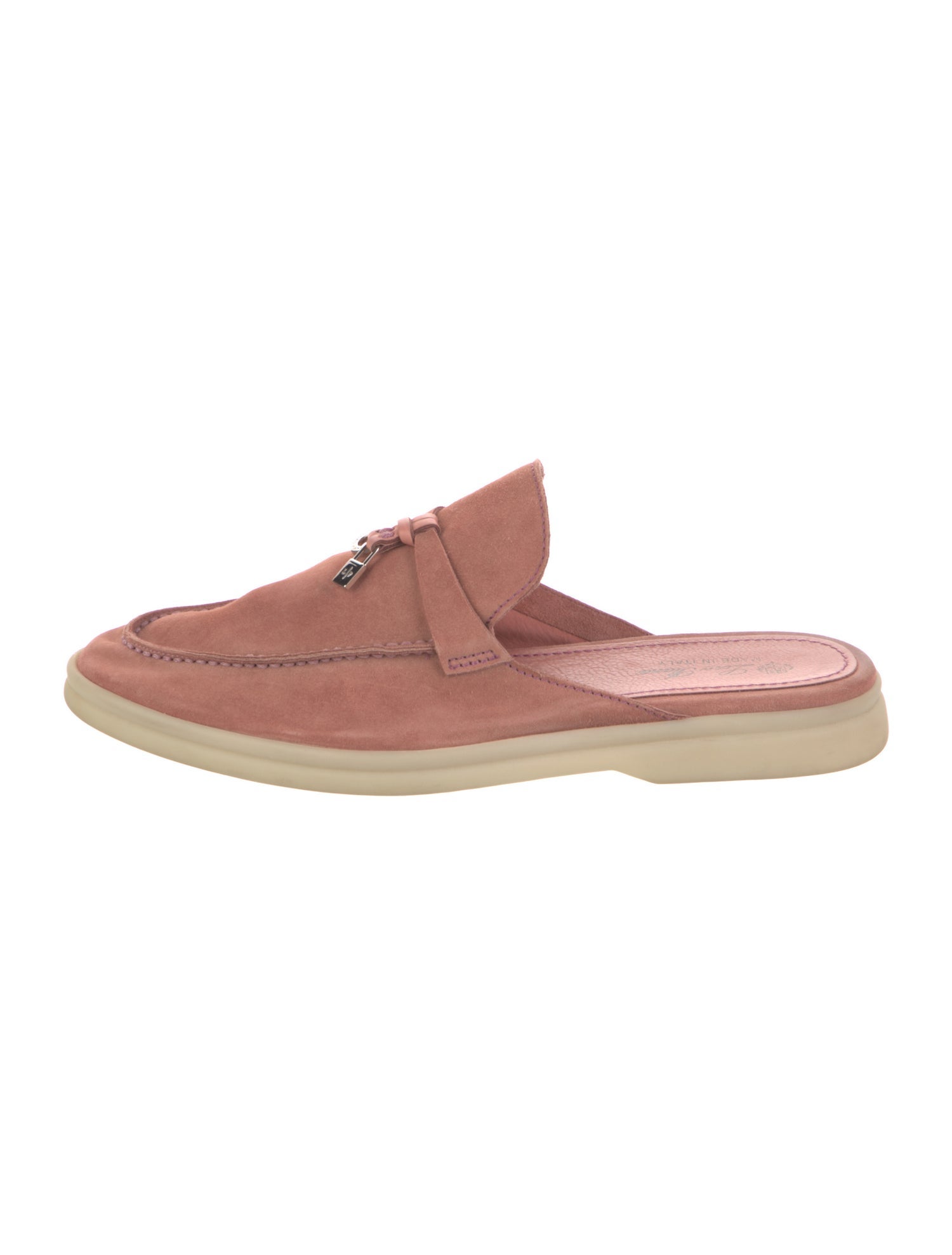 Loro Piana Suede Tassel Accents Mules