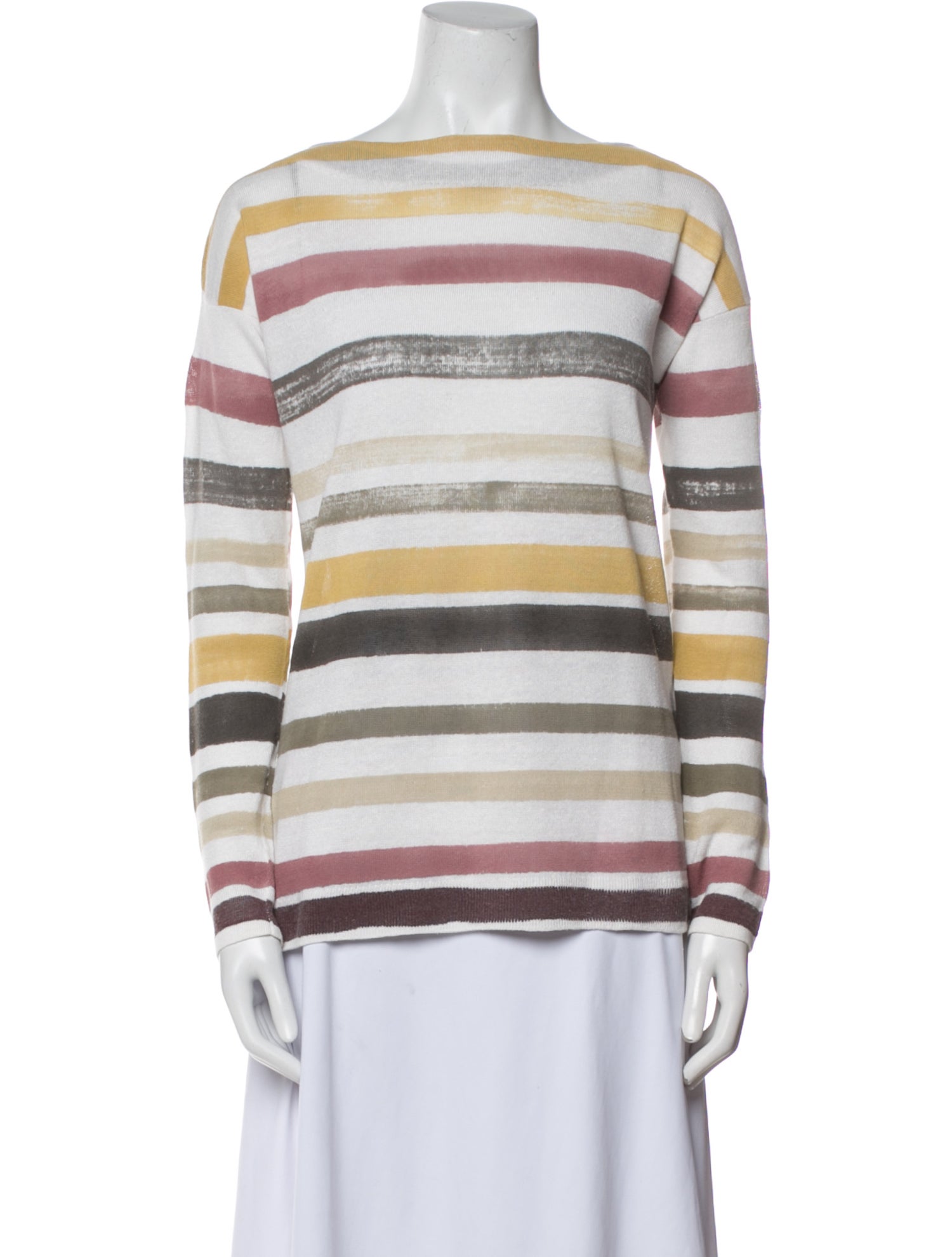Loro Piana Stripe Print Linen Top