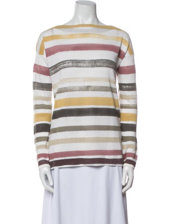 Loro Piana Stripe Print Linen Top