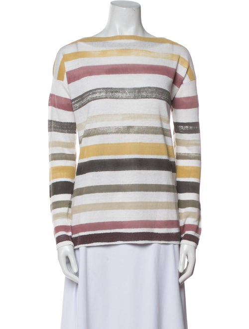Loro Piana Stripe Print Linen Top