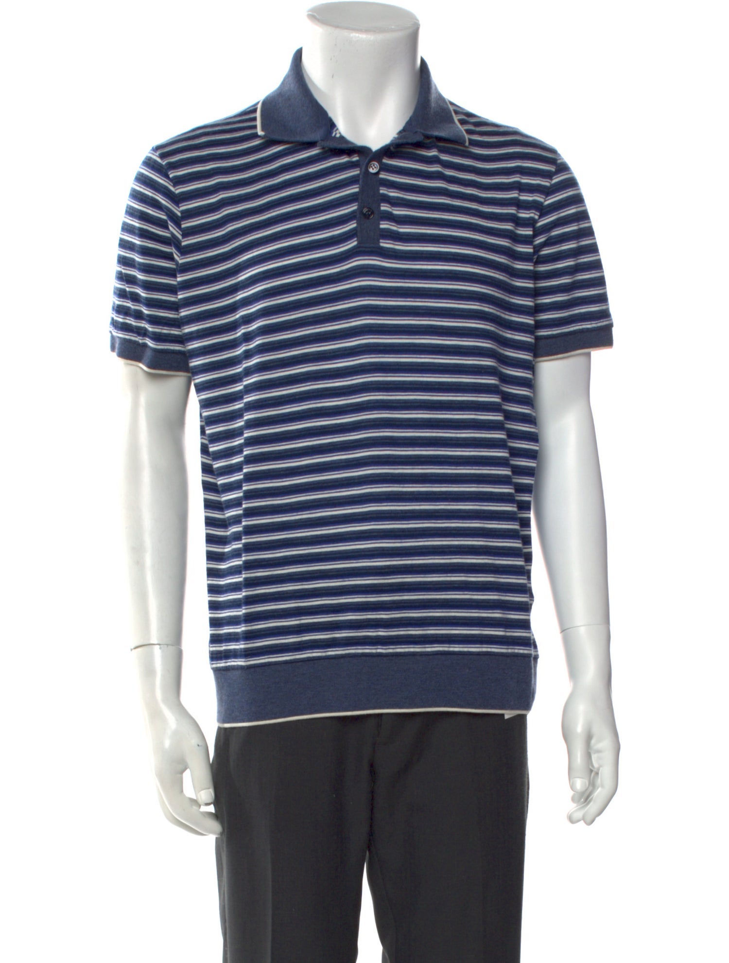 Loro Piana Silk Striped Polo Shirt