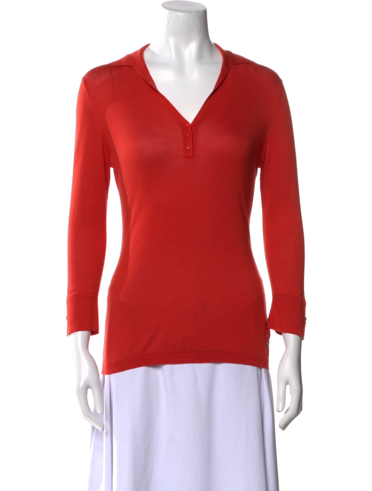 Loro Piana V-Neck Three-Quarter Sleeve Top