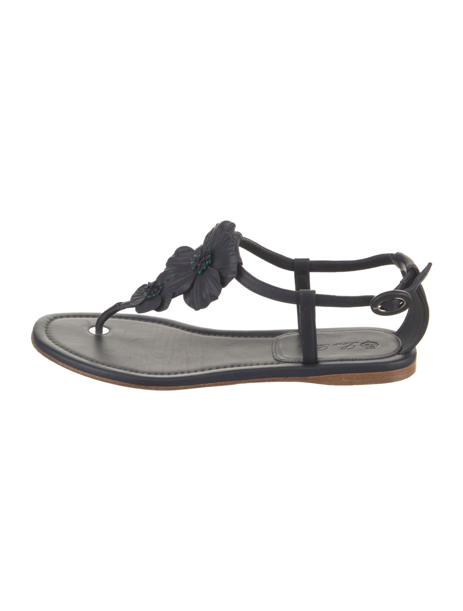 Loro Piana Leather T-Strap Sandals