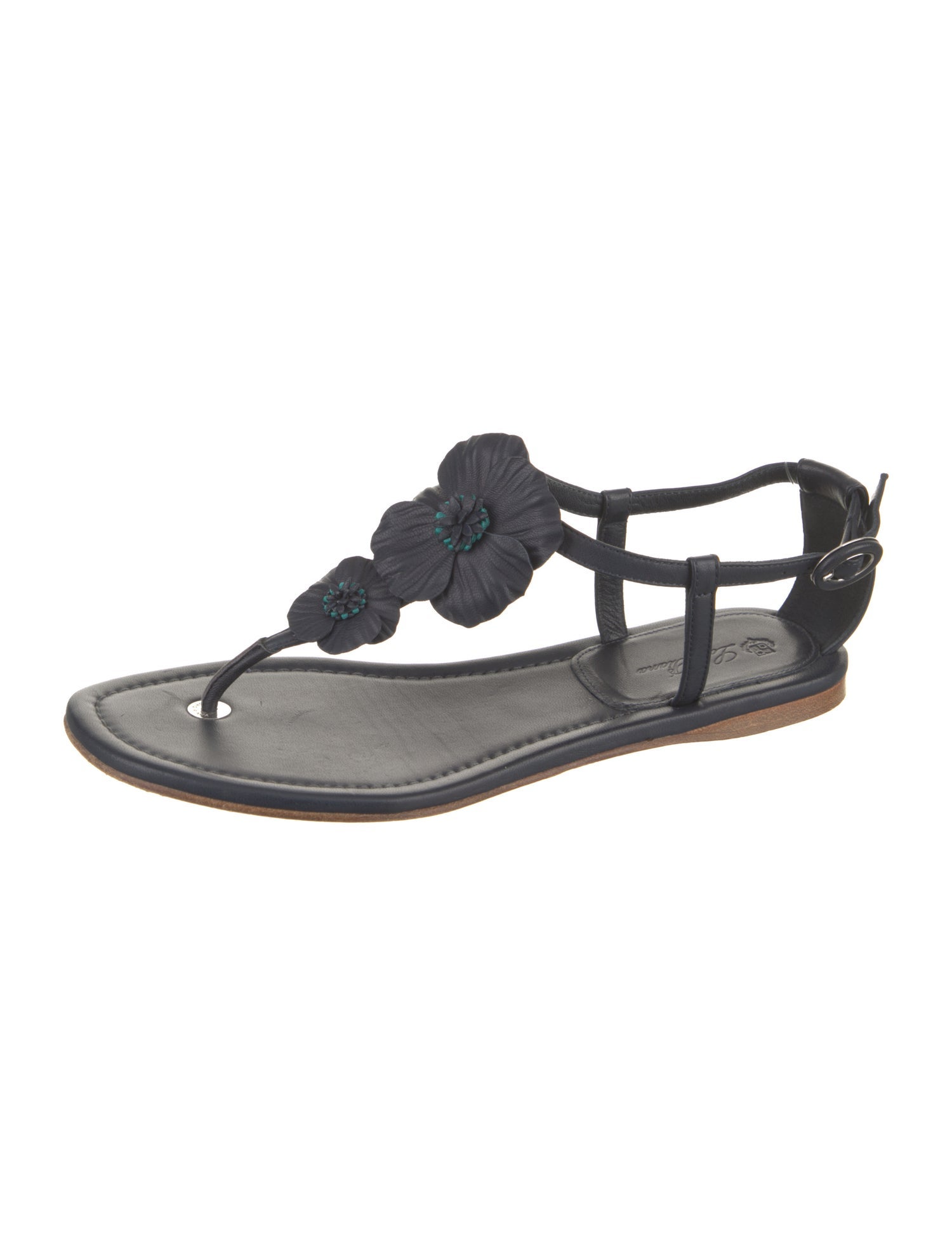 Loro Piana Leather T-Strap Sandals