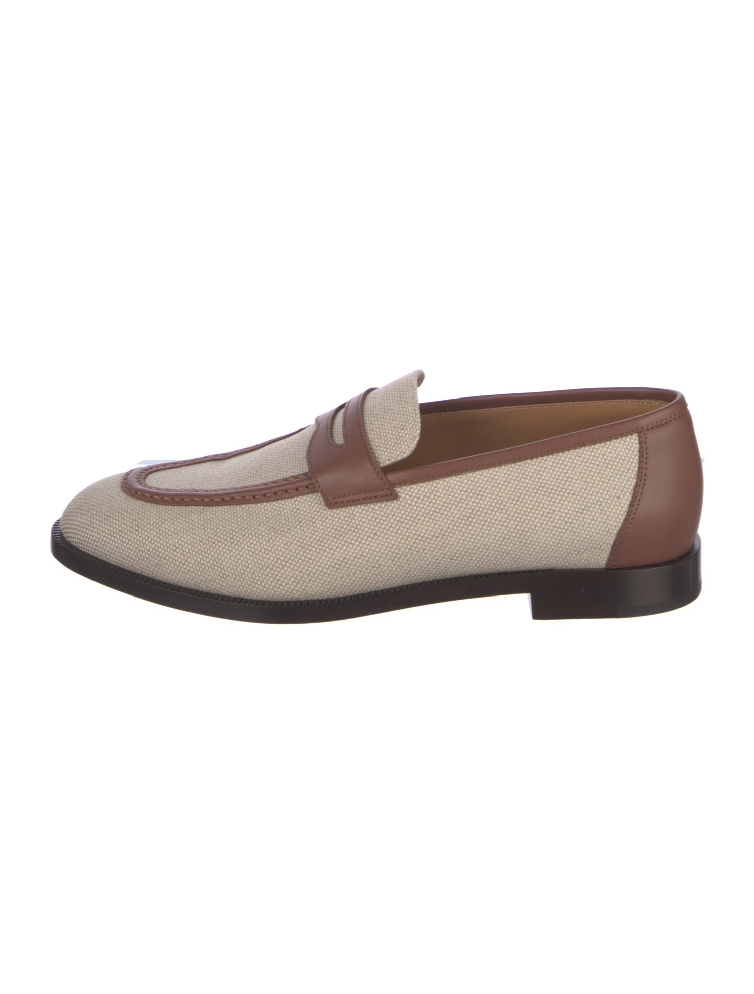 Loro Piana Canvas Colorblock Pattern Loafers