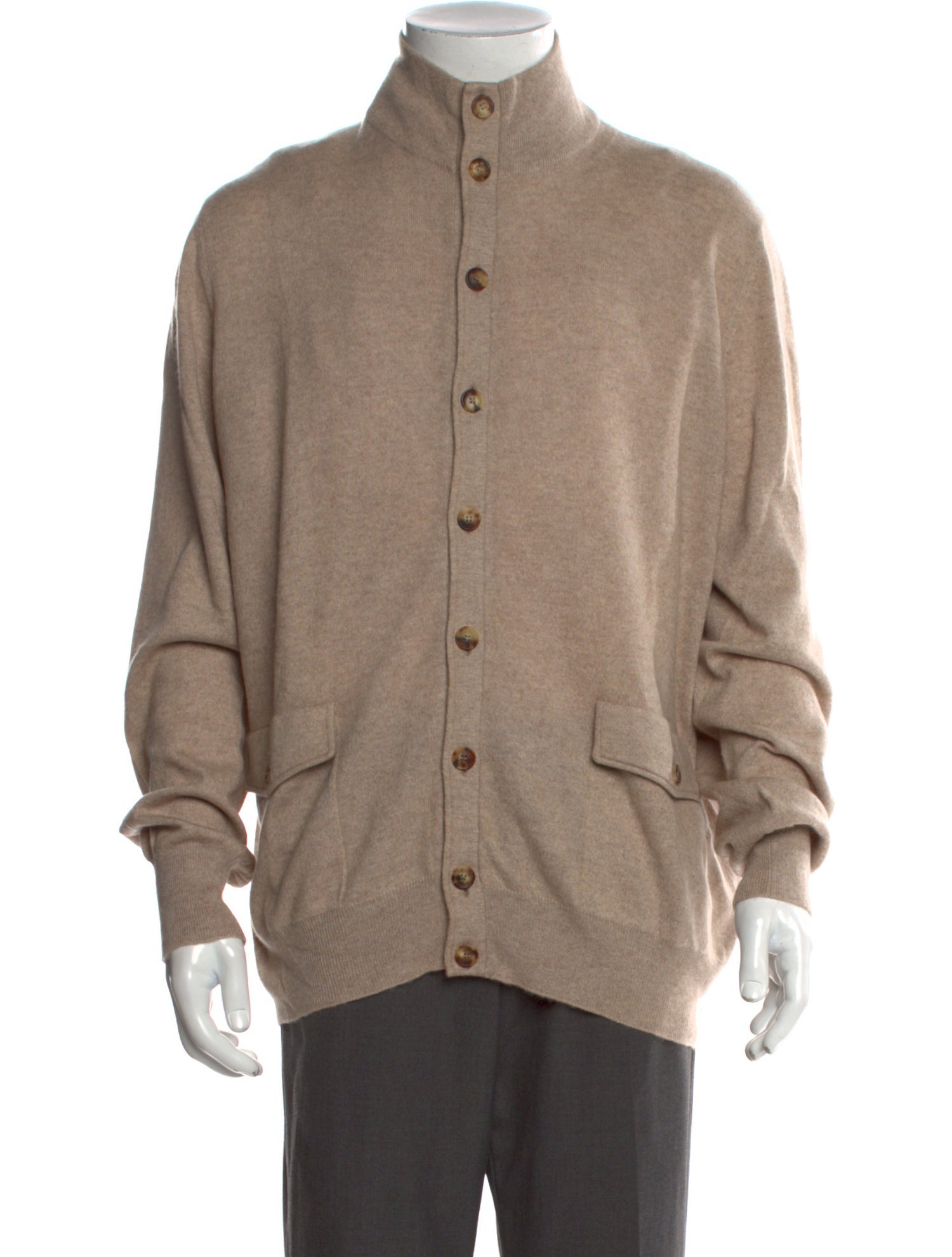 Loro Piana Cashmere Mock Neck Cardigan