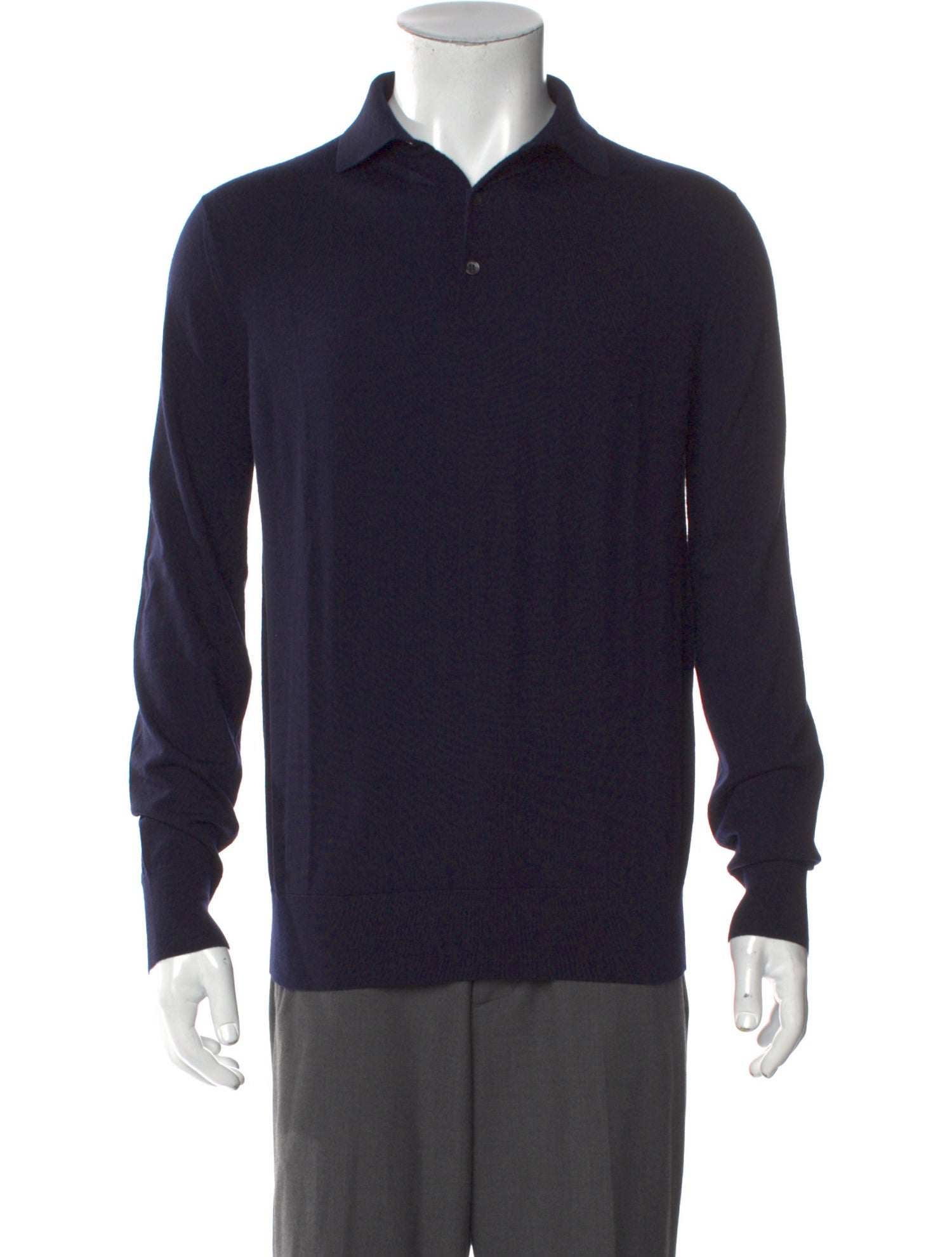 Loro Piana Crew Neck Long Sleeve Polo Sweater