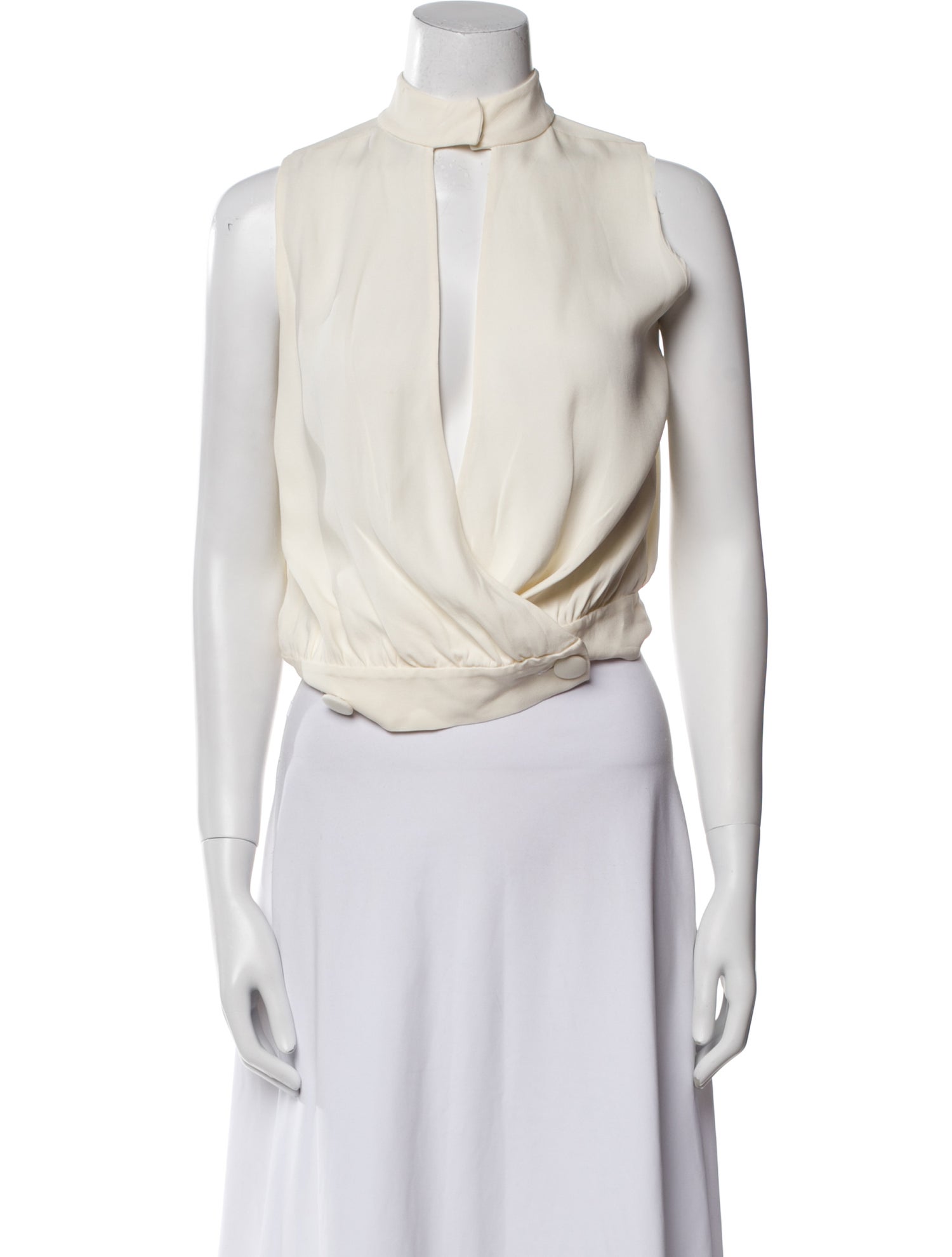 Loro Piana Silk Mock Neck Crop Top