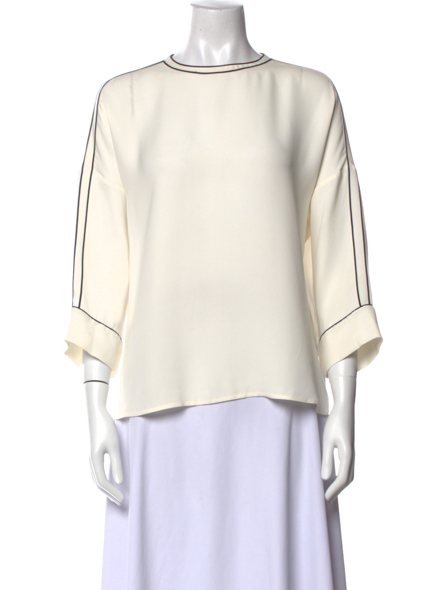 Loro Piana Silk Bateau Neckline Blouse