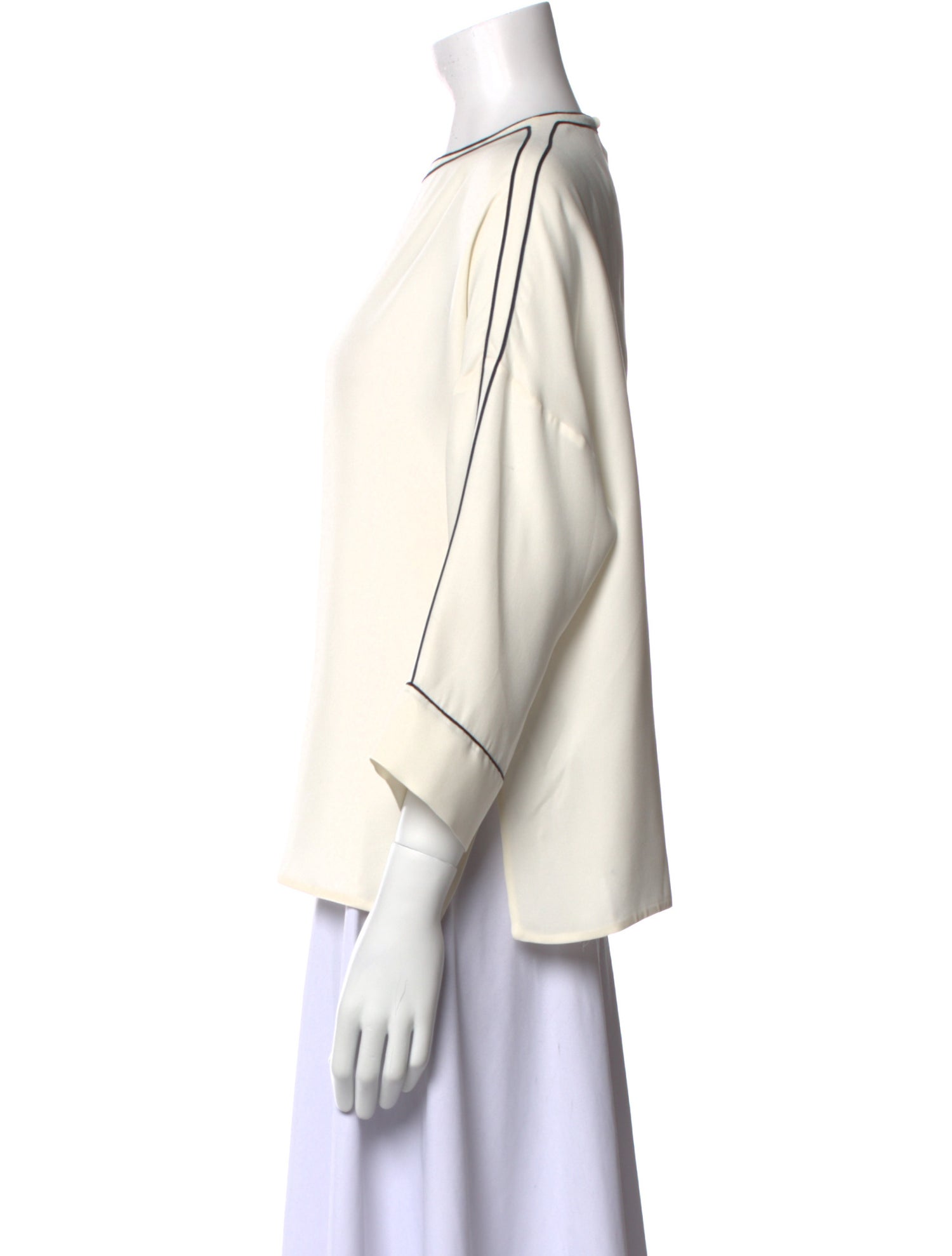 Loro Piana Silk Bateau Neckline Blouse