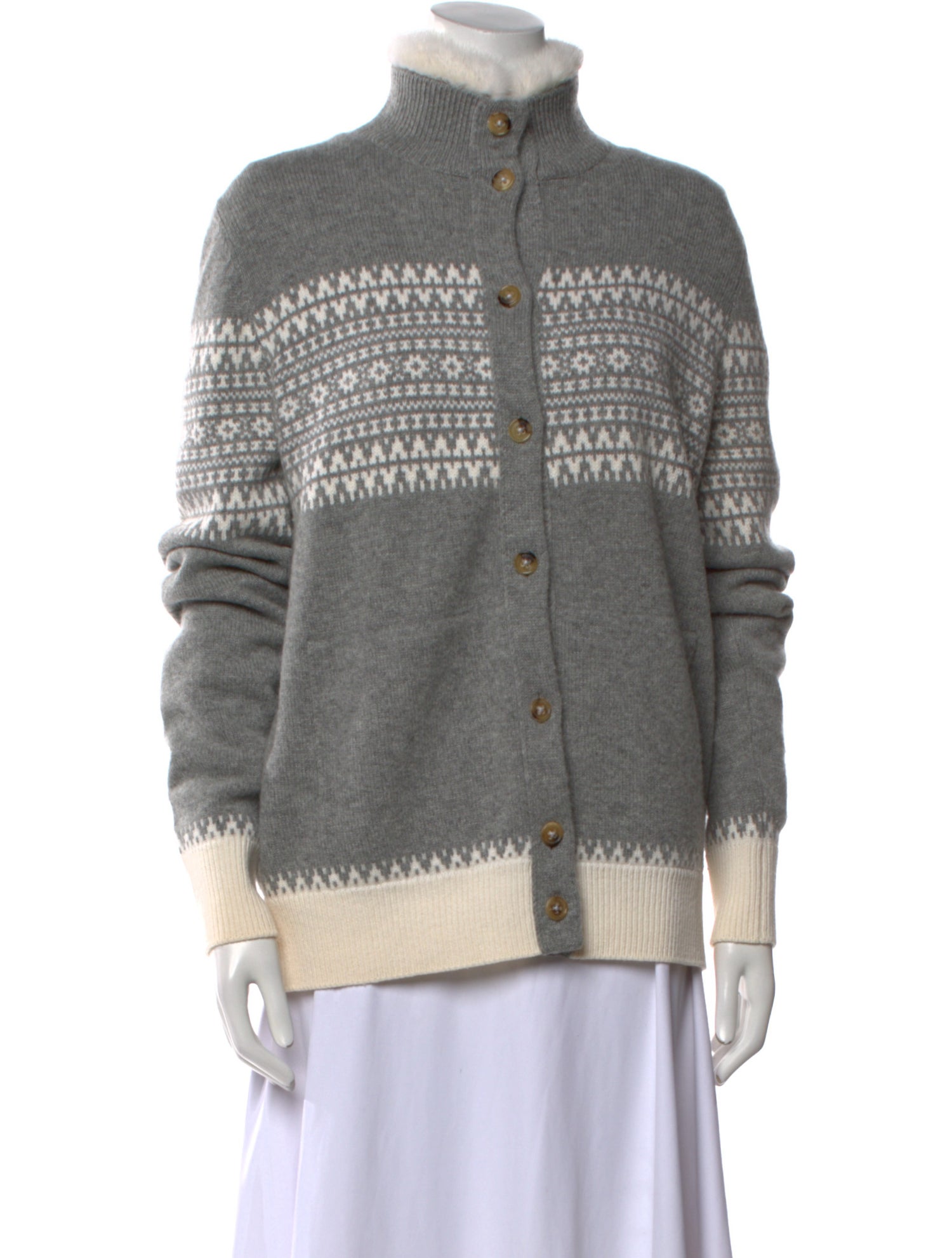 Loro Piana Mink Fur Trimmed Cashmere Sweater