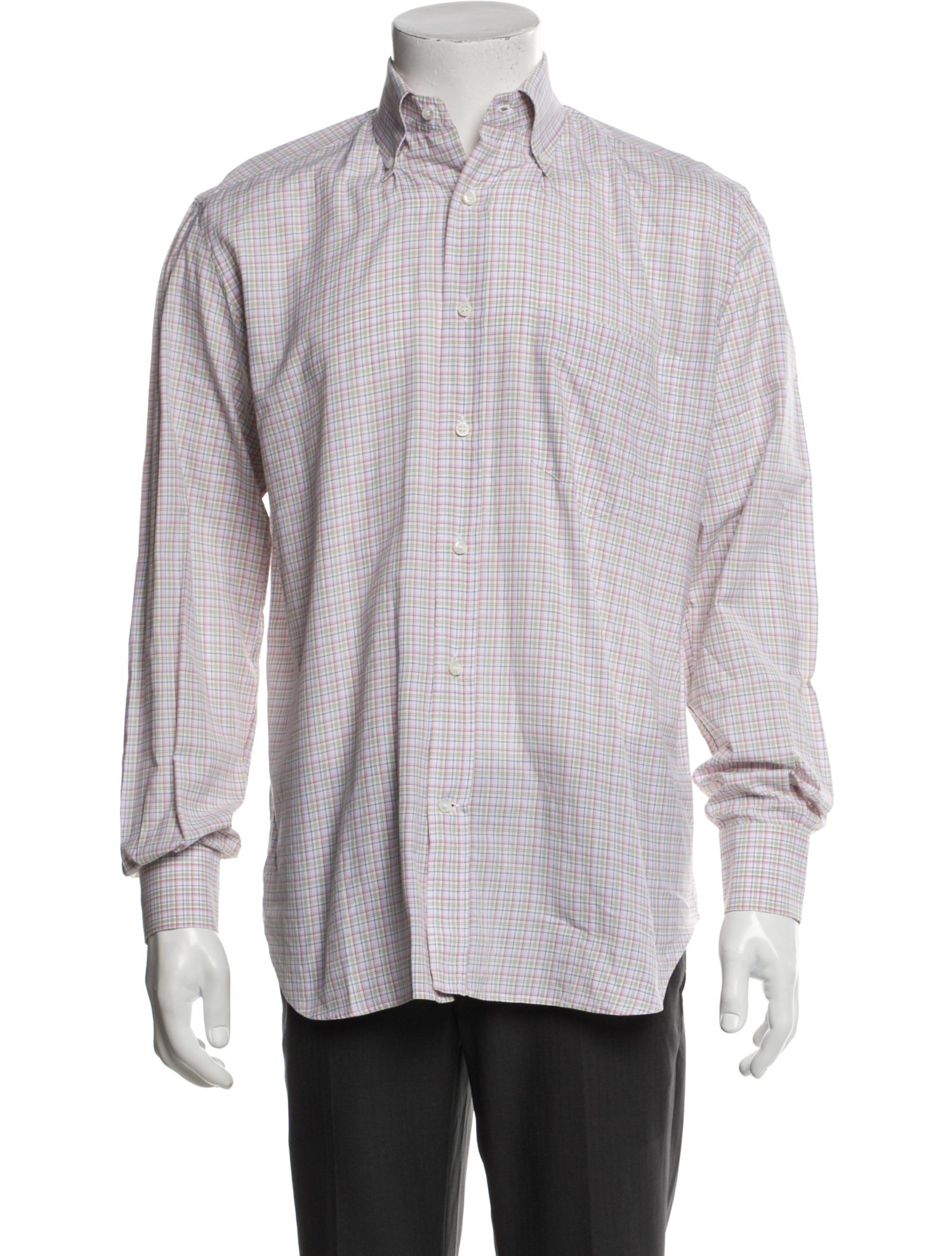 Loro Piana Plaid Print Long Sleeve Shirt