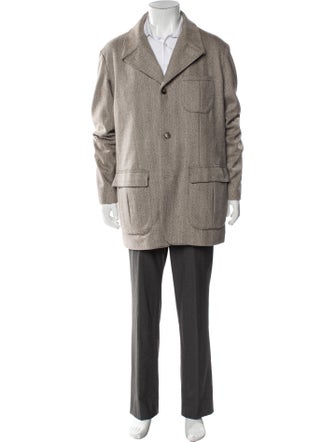 Loro Piana Virgin Wool Striped Overcoat