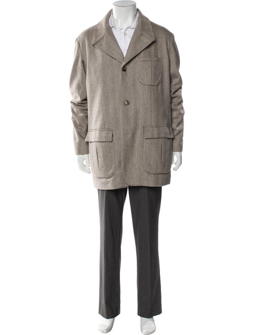 Loro Piana Virgin Wool Striped Overcoat