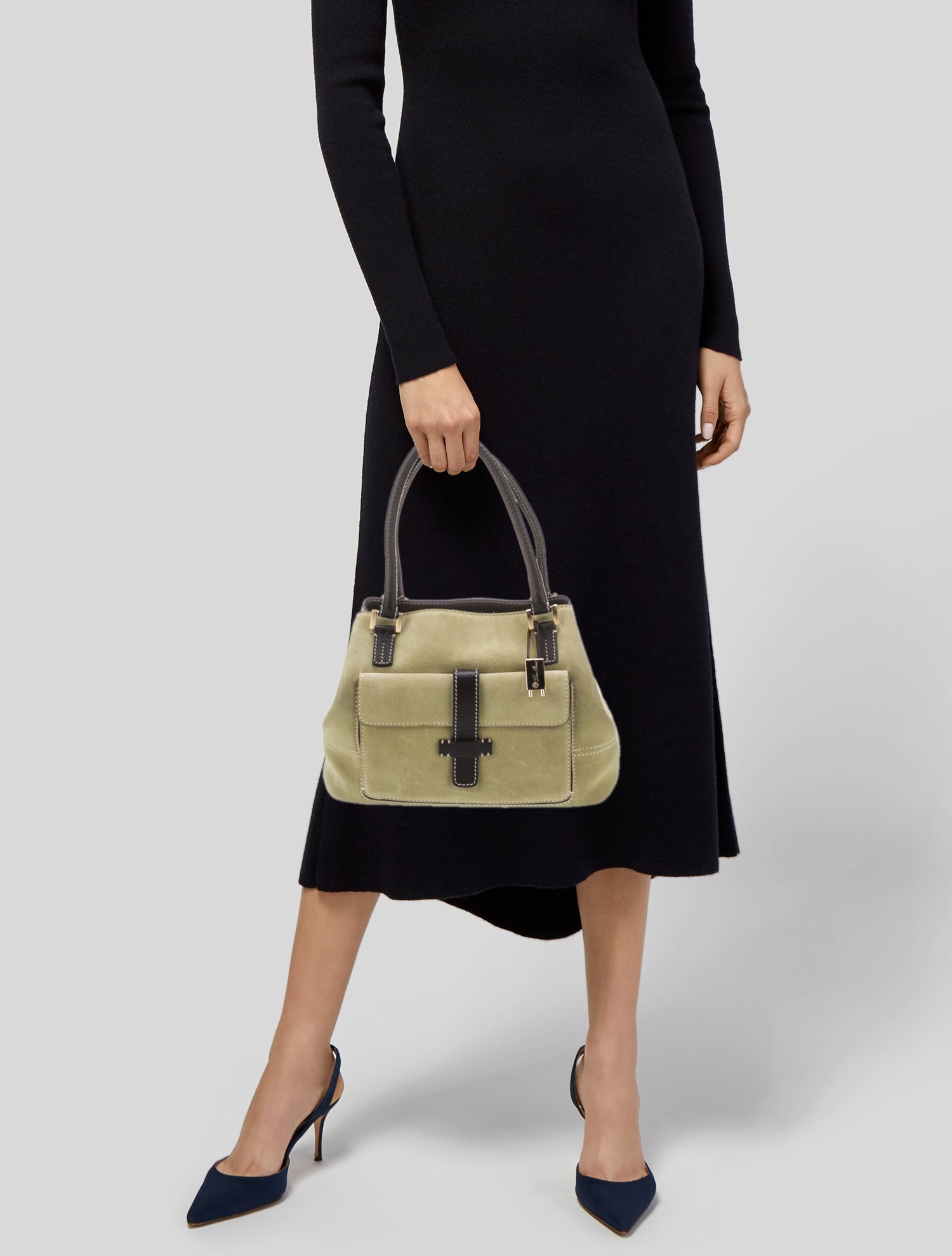 Loro Piana Suede Top Handle Bag