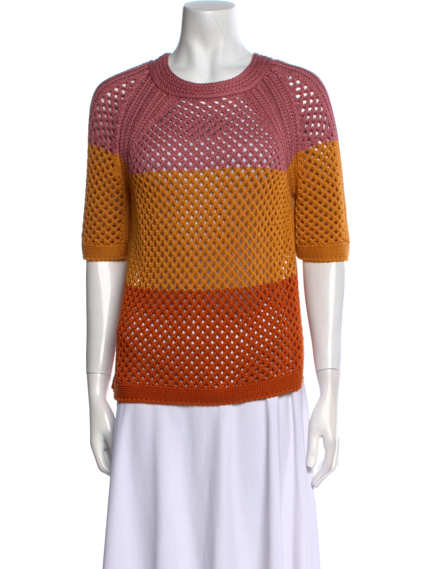 Loro Piana Silk Colorblock Pattern Sweater w/ Tags