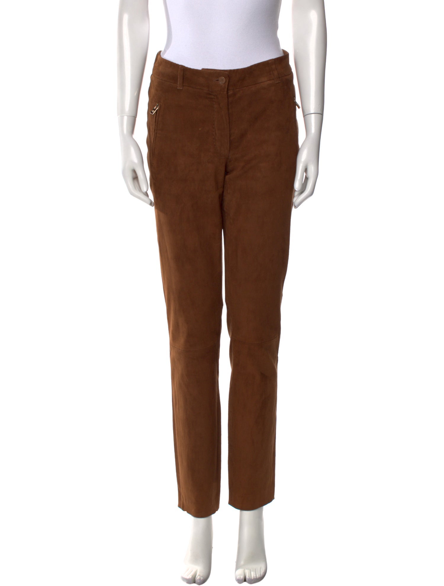 Loro Piana Suede Straight Leg Pants