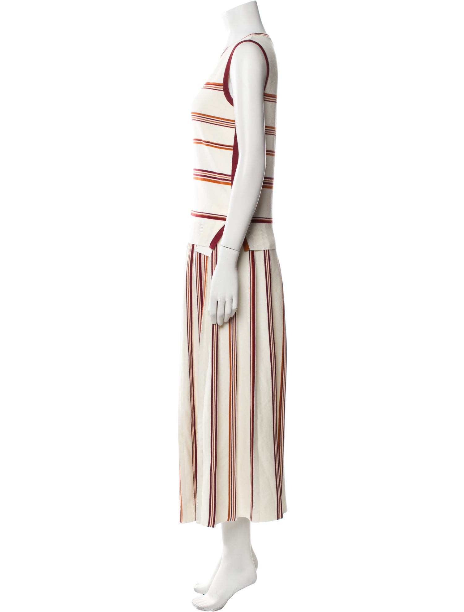 Loro Piana Silk Striped Skirt Set