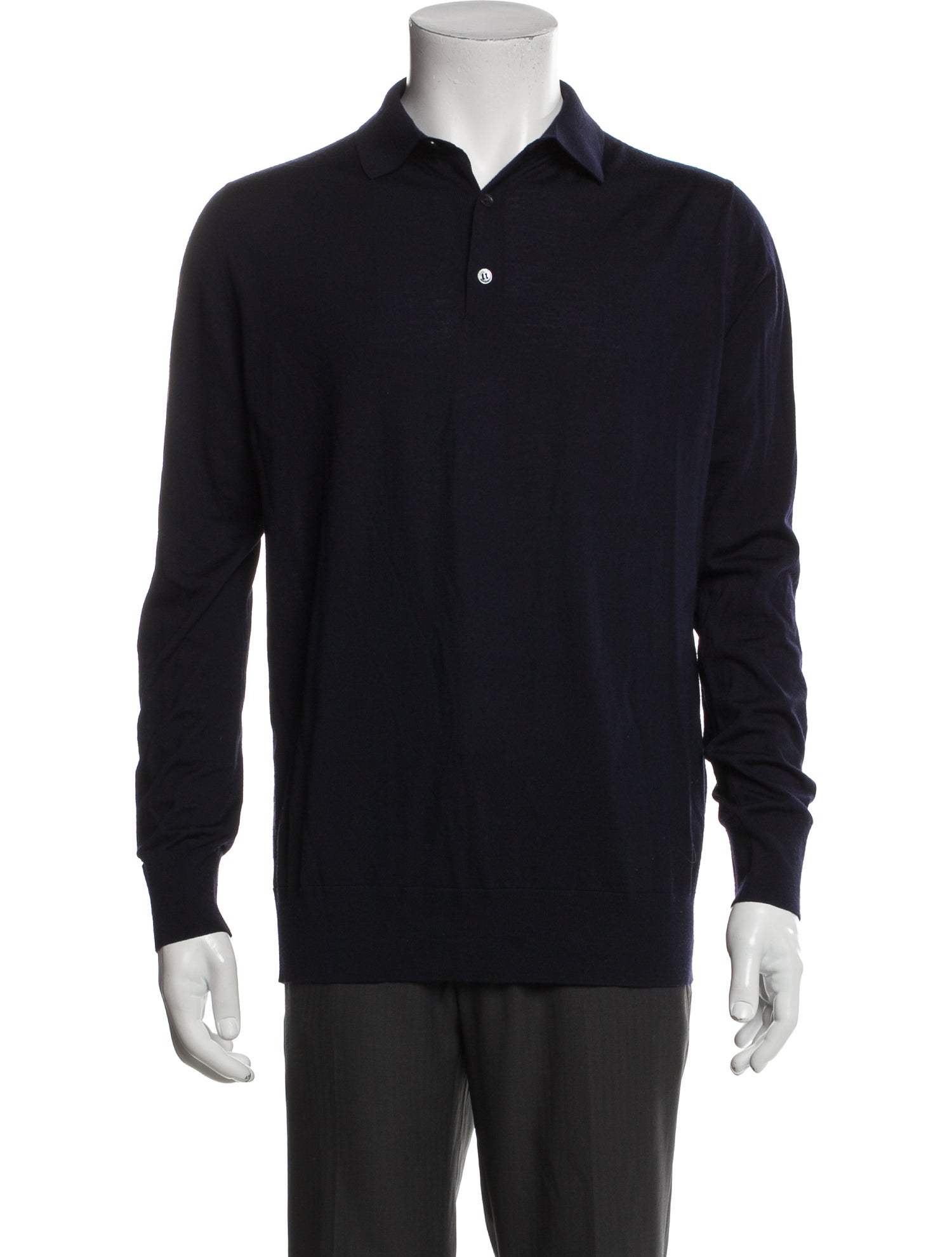 Loro Piana Virgin Wool Mock Neck Polo Sweater
