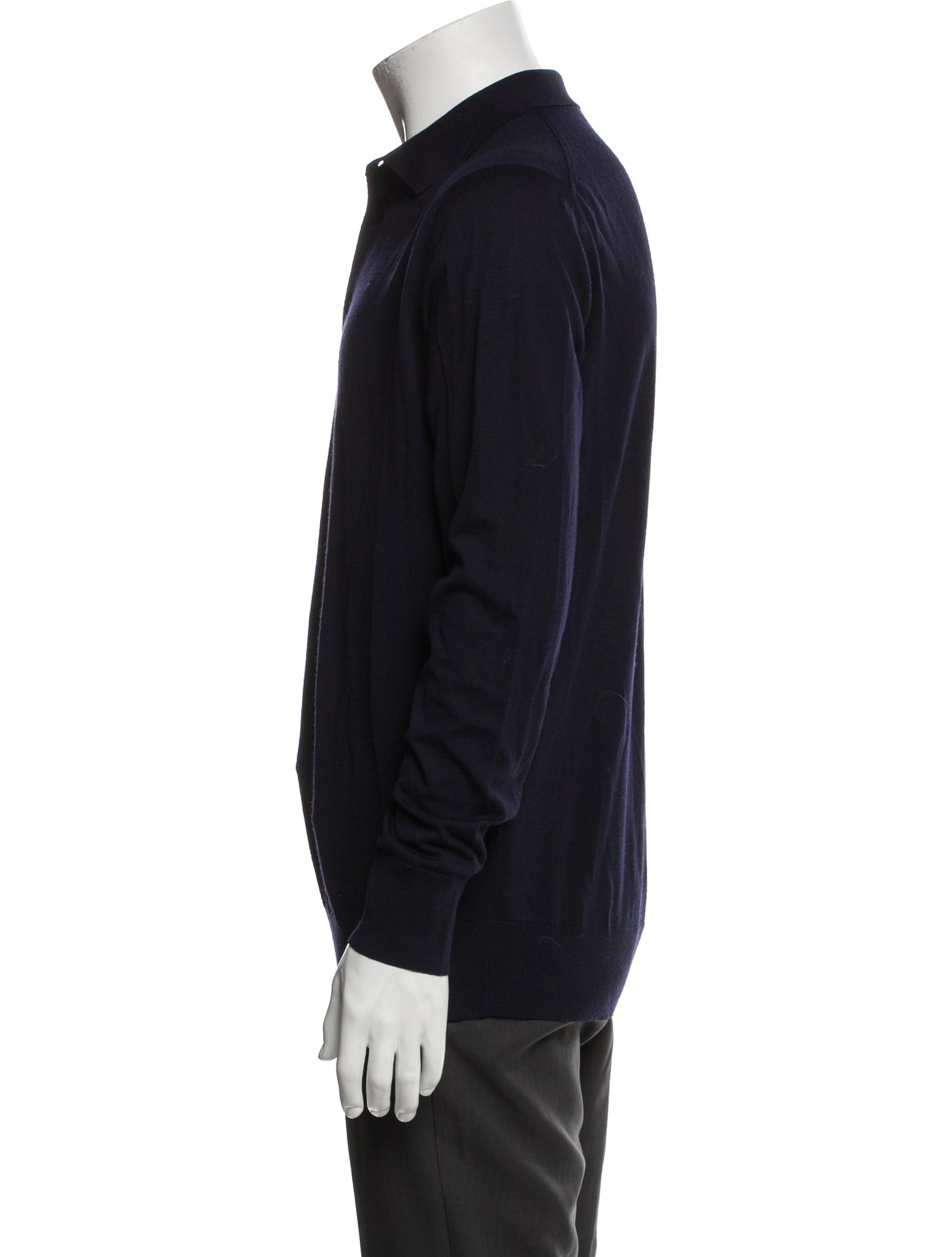 Loro Piana Virgin Wool Mock Neck Polo Sweater
