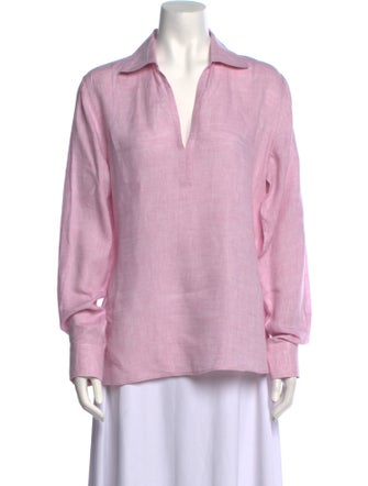 Loro Piana Linen V-Neck Blouse