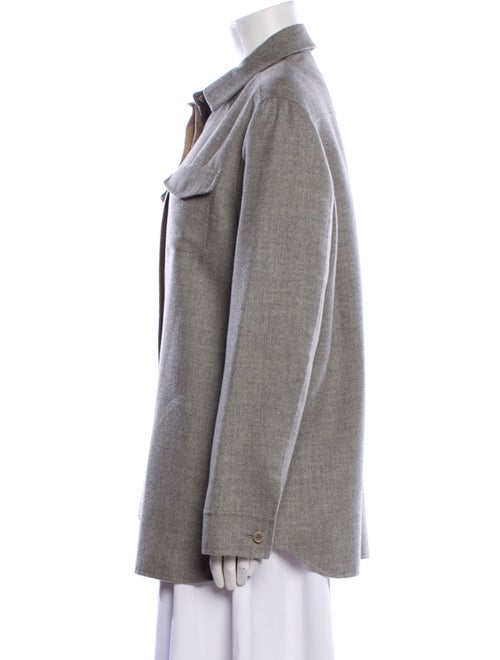 Loro Piana Cashmere Long Sleeve Button-Up Top