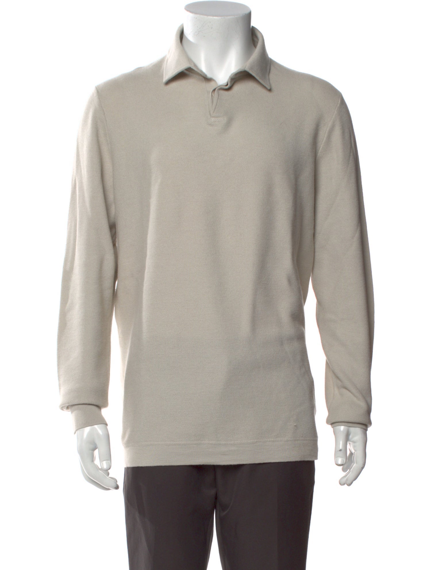 Loro Piana Collar Long Sleeve Polo Sweater