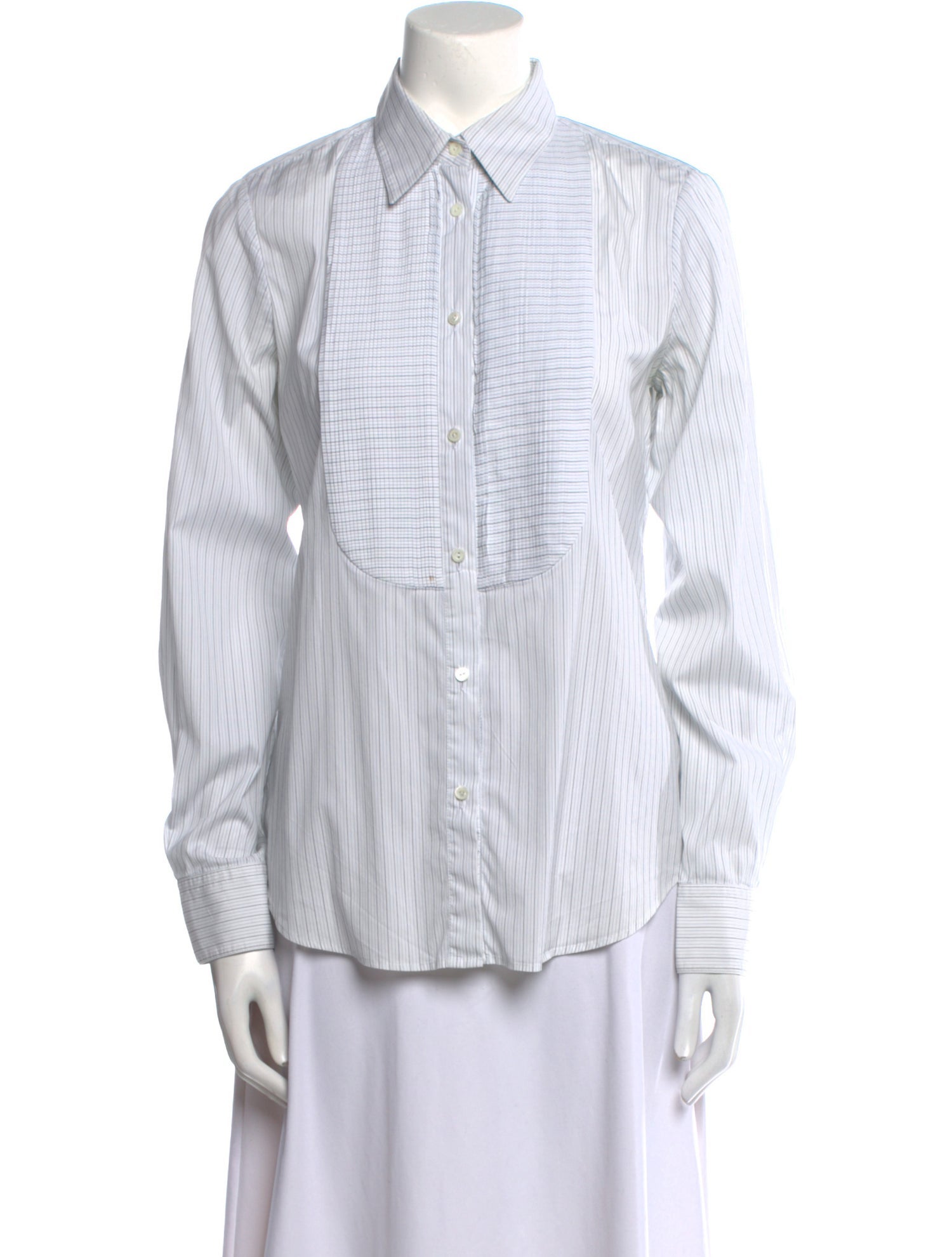 Loro Piana Striped Long Sleeve Button-Up Top