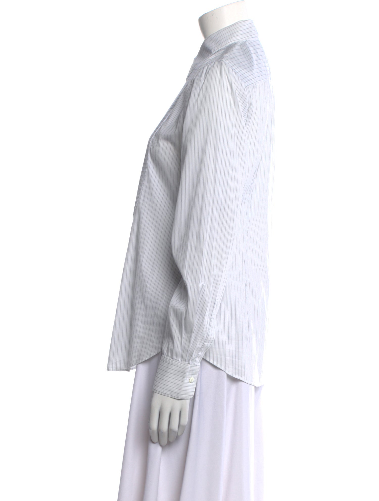 Loro Piana Striped Long Sleeve Button-Up Top