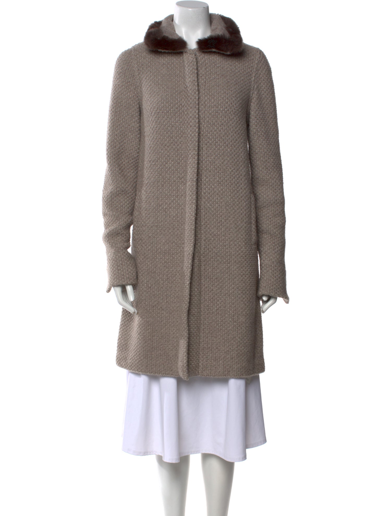 Loro Piana Chinchilla Fur Trimmed Cashmere Sweater