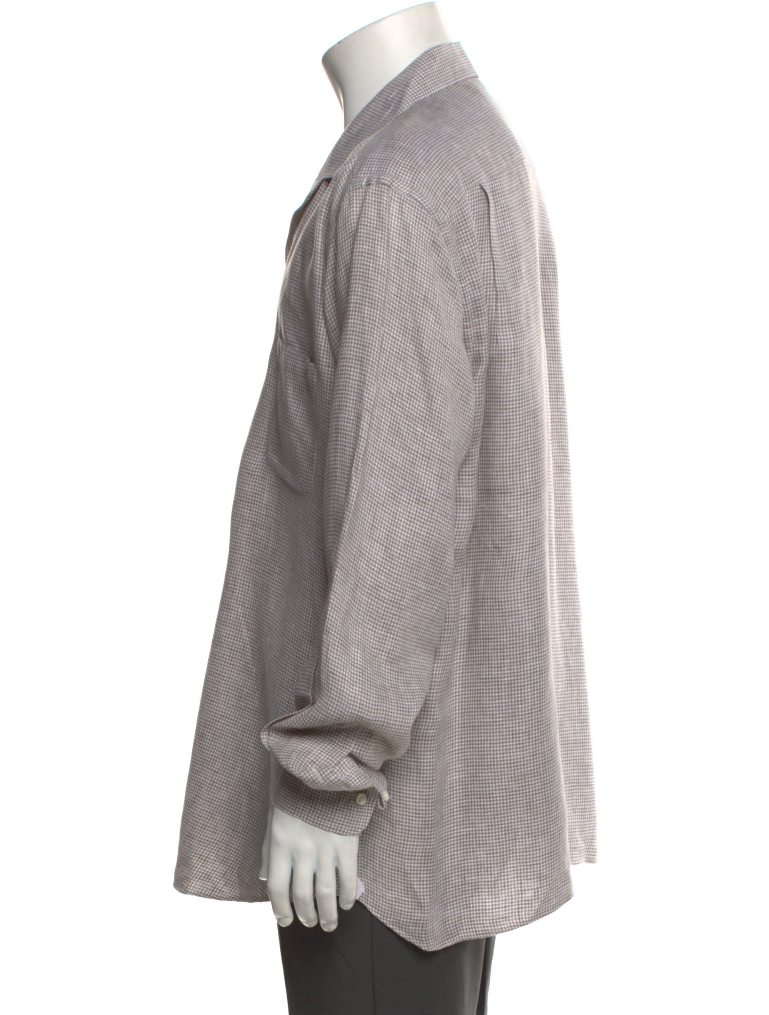 Loro Piana Linen Plaid Print Shirt