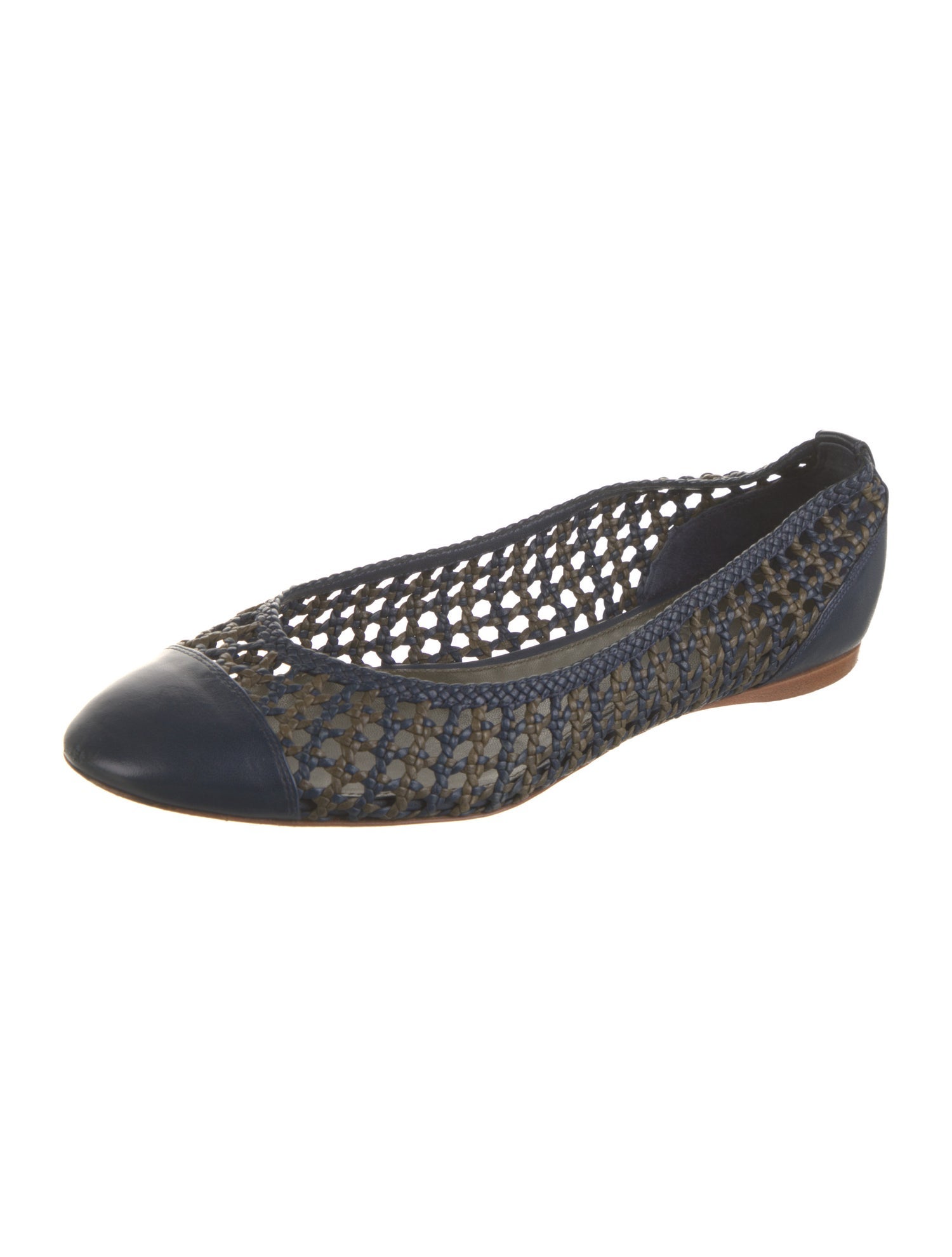 Loro Piana Leather Braided Accents Flats