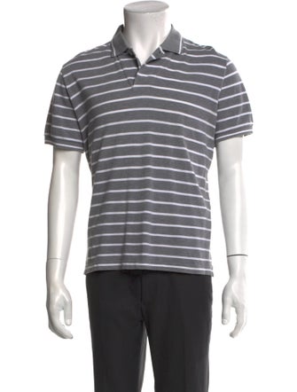 Loro Piana Striped Collar Polo Shirt