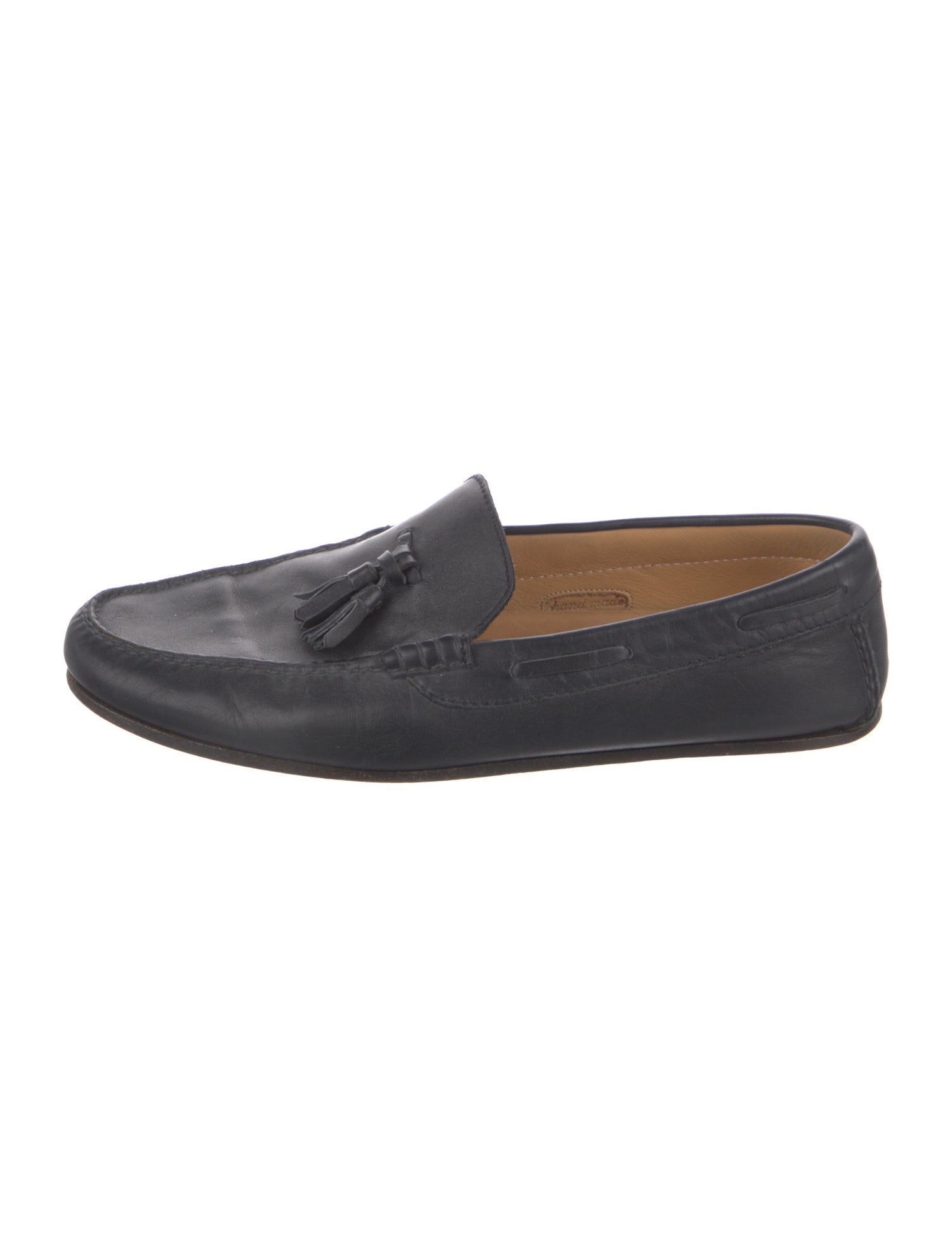 Loro Piana Leather Tassel Accents Loafers