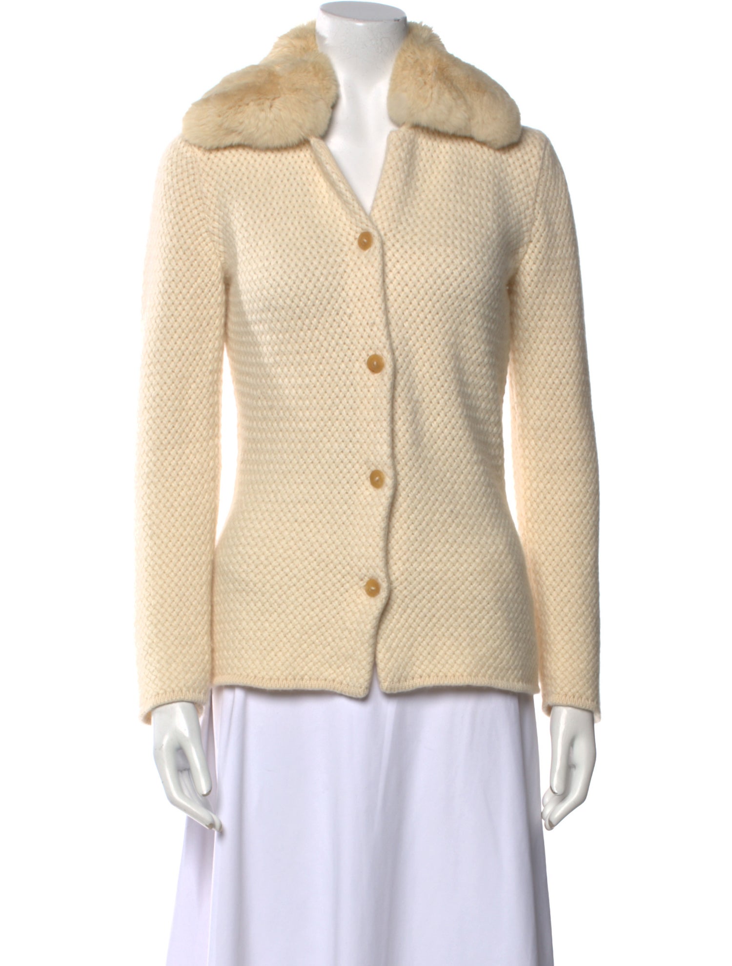 Loro Piana Chinchilla Fur Trimmed Cashmere Sweater